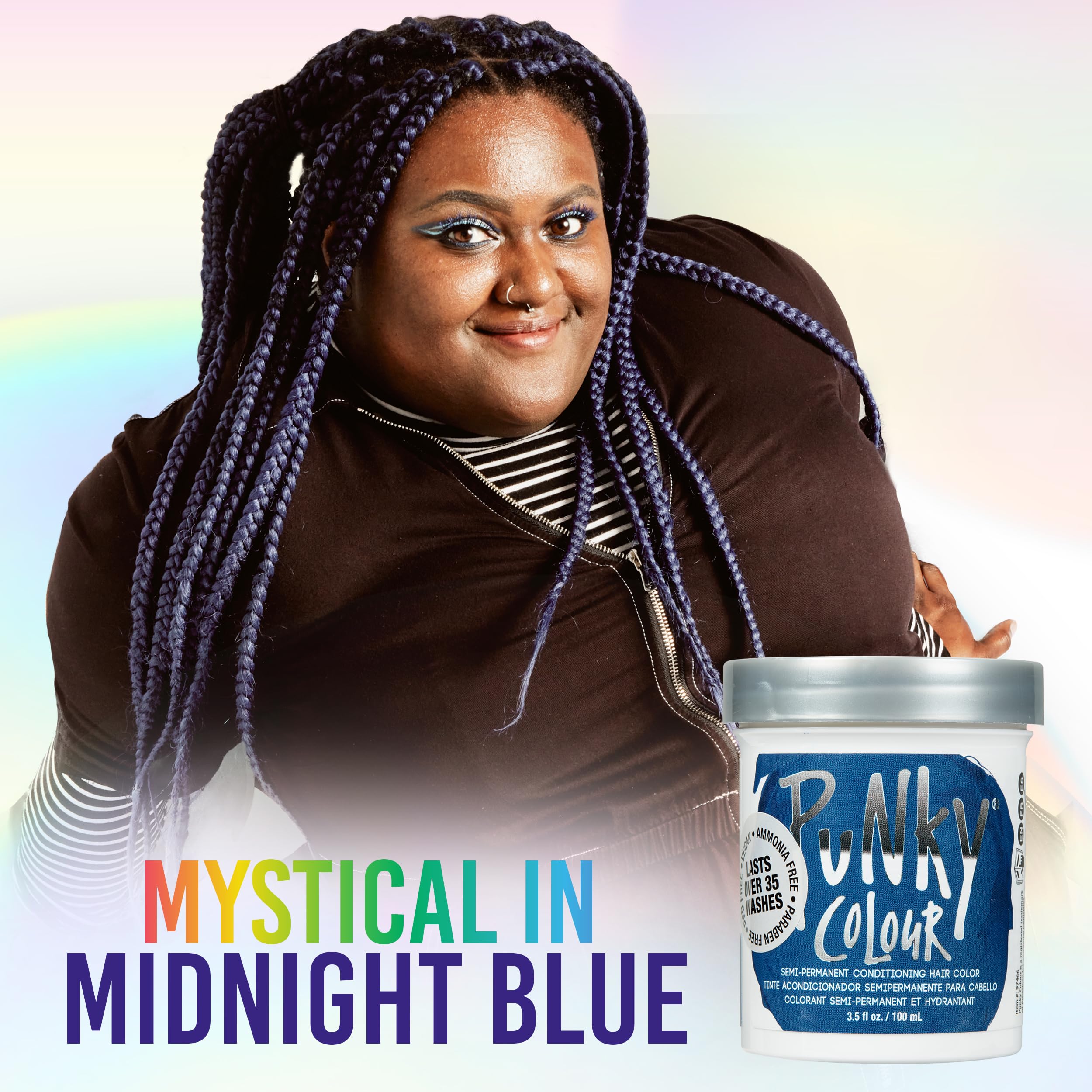 Punky Midnight Blue Semi Permanent Hair Color Vegan Cruelty Free Conditioning - Thumbnail 3