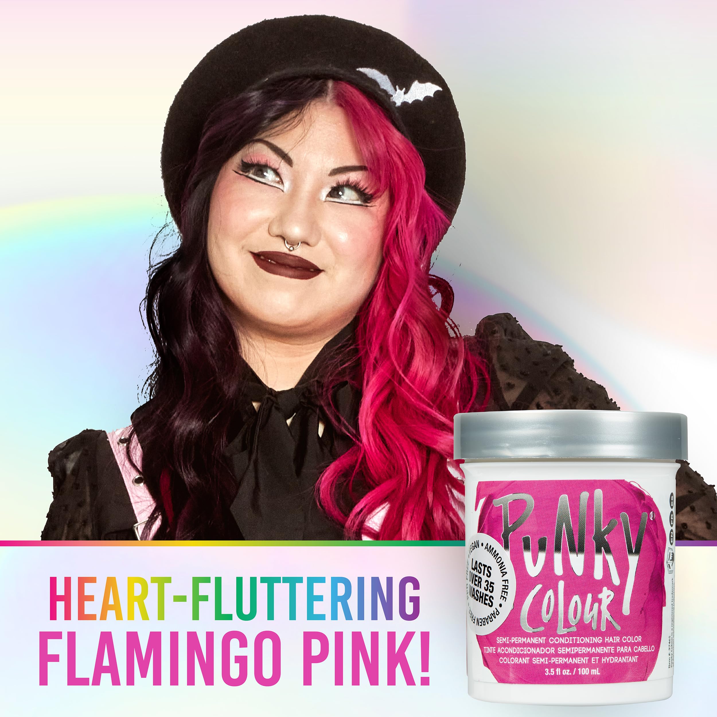 Punky Flamingo Pink Semi Permanent Hair Color Vegan Cruelty Free Conditioning - Thumbnail 3