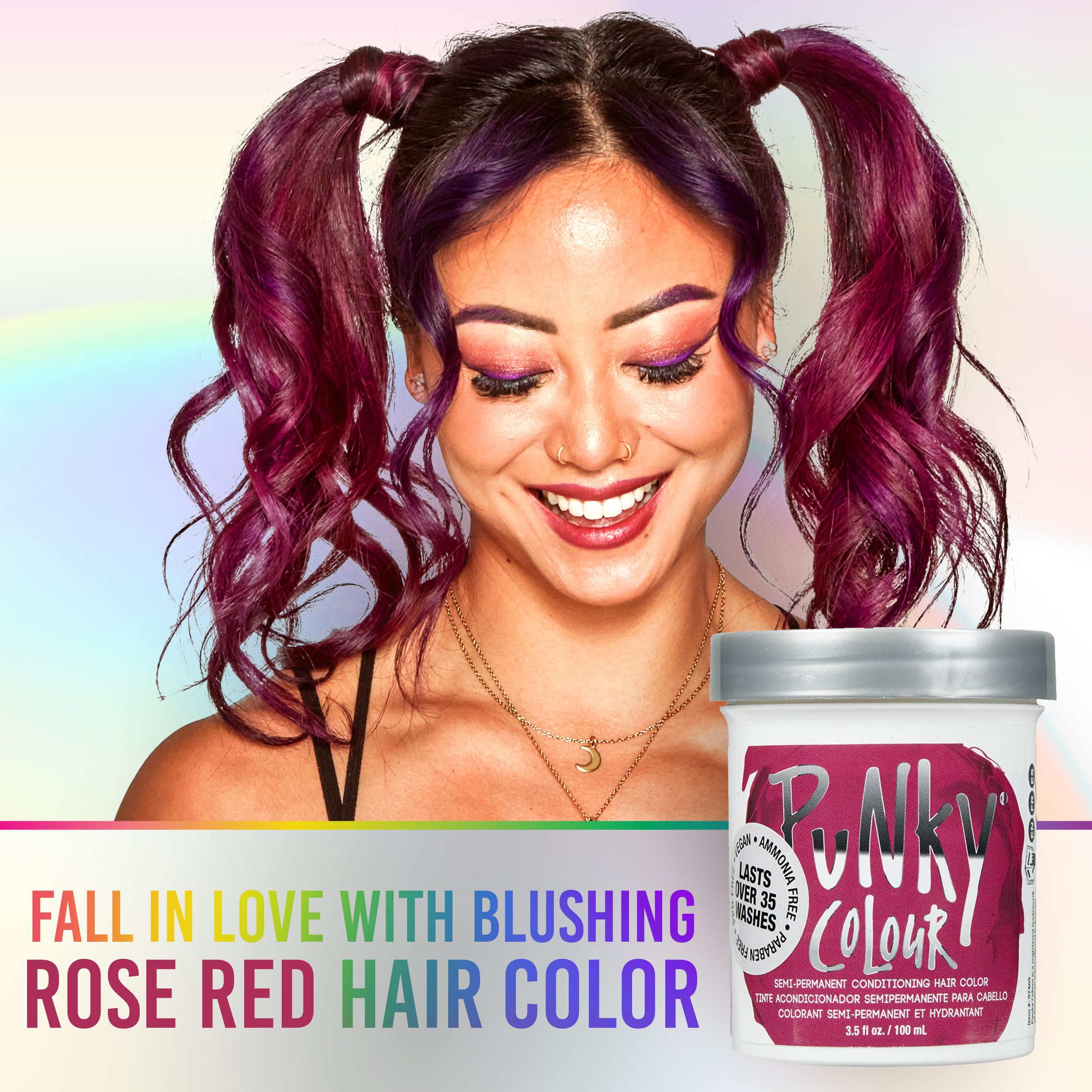 Punky Rose Red Semi Permanent Hair Color Vegan Cruelty Free Conditioning Hair - Thumbnail 3