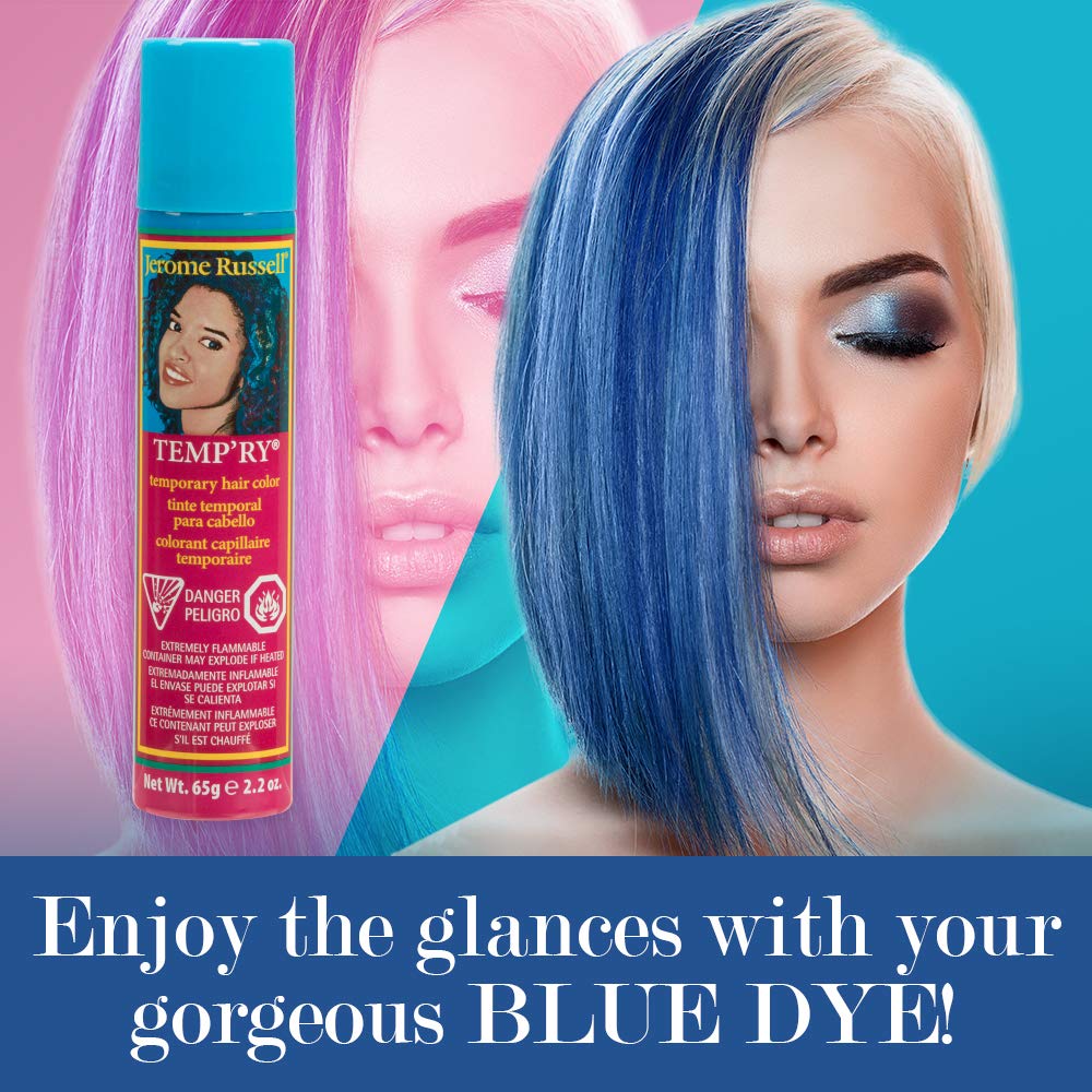 Jerome Russell Intense Blue On Hair Dye Fast Drying Non Sticky Vivid Color for - Thumbnail 2
