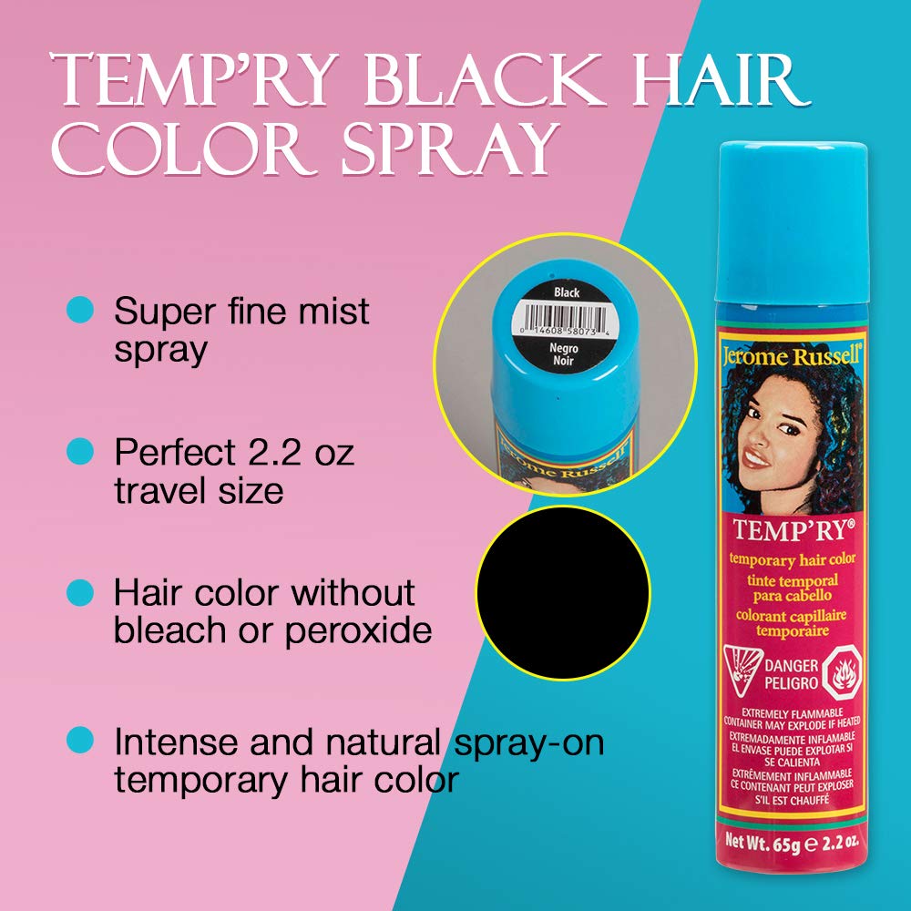 Jerome Russell Hair Color Black Intense On Temporary Fast Drying Non Sticky - Thumbnail 3