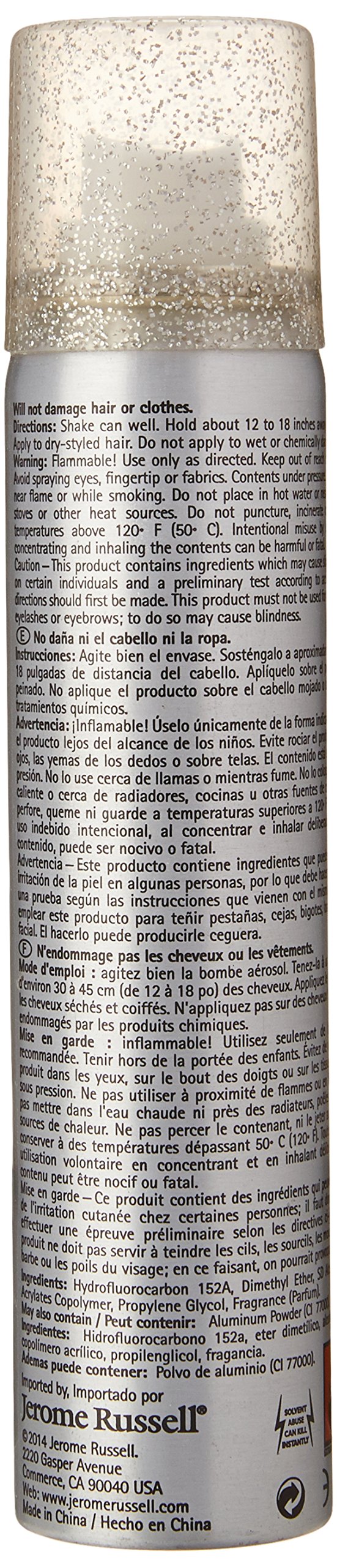 Jerome Russell Hair and Body Glitter Silver 2.2 oz - Thumbnail 2