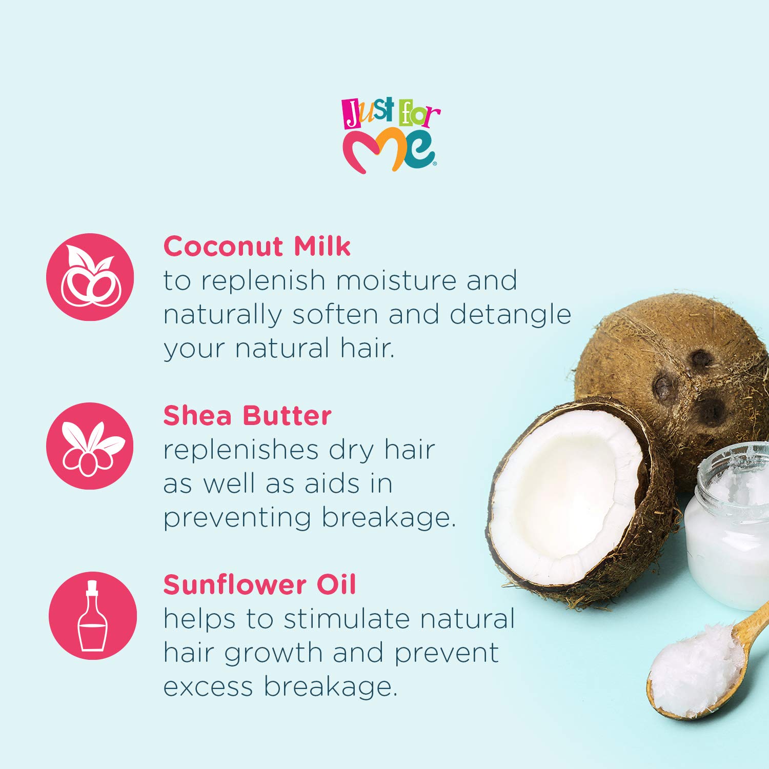 Just for Me Natural Hair Milk Lotion Hydrates Strengthens Contains Coconut Milk - Thumbnail 3