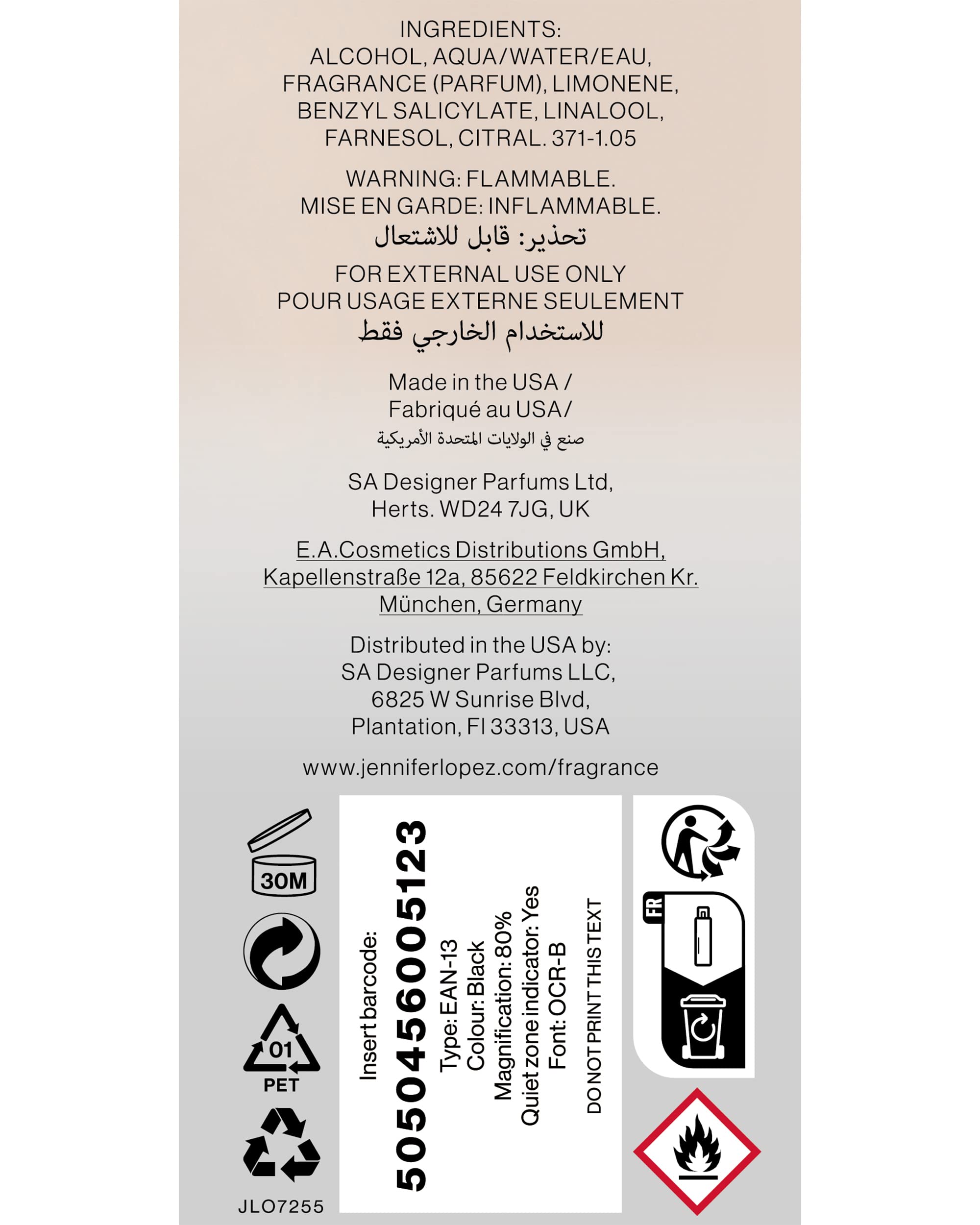 [Body Mist] Jennifer Lopez Jlove Body Mist 240 ml