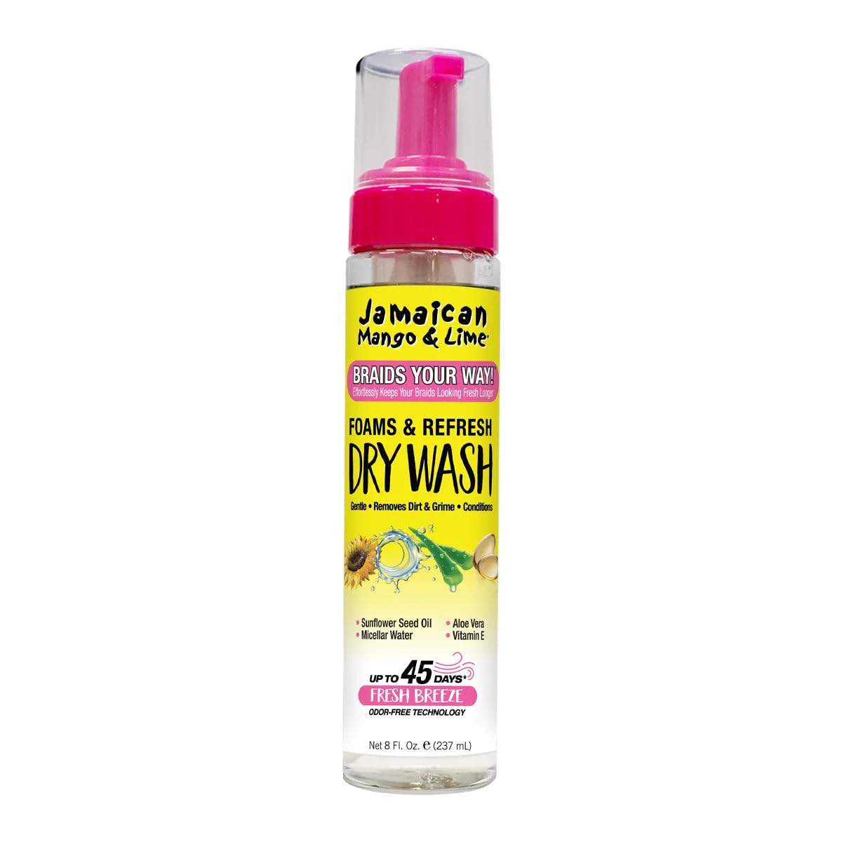 Jamaican Mango Lime Braids Your Way Dry Wash Gentle Cleansing Foam for Braids