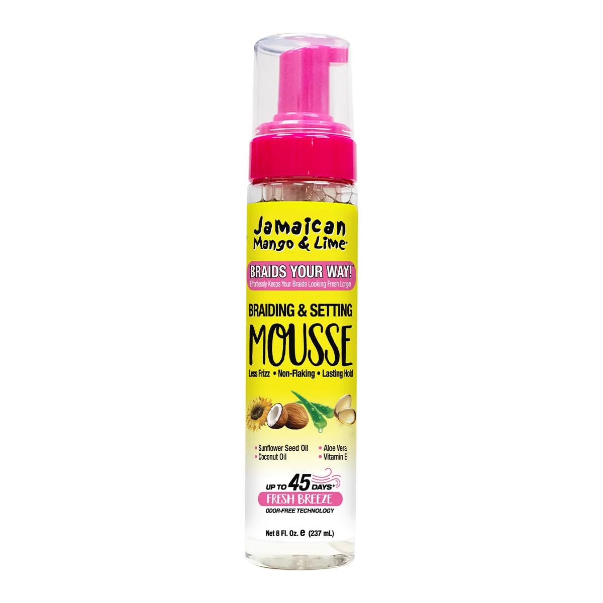 Jamaican Mango Lime Braids Your Way Braid Setting Mousse Styling Mousse for (Set)