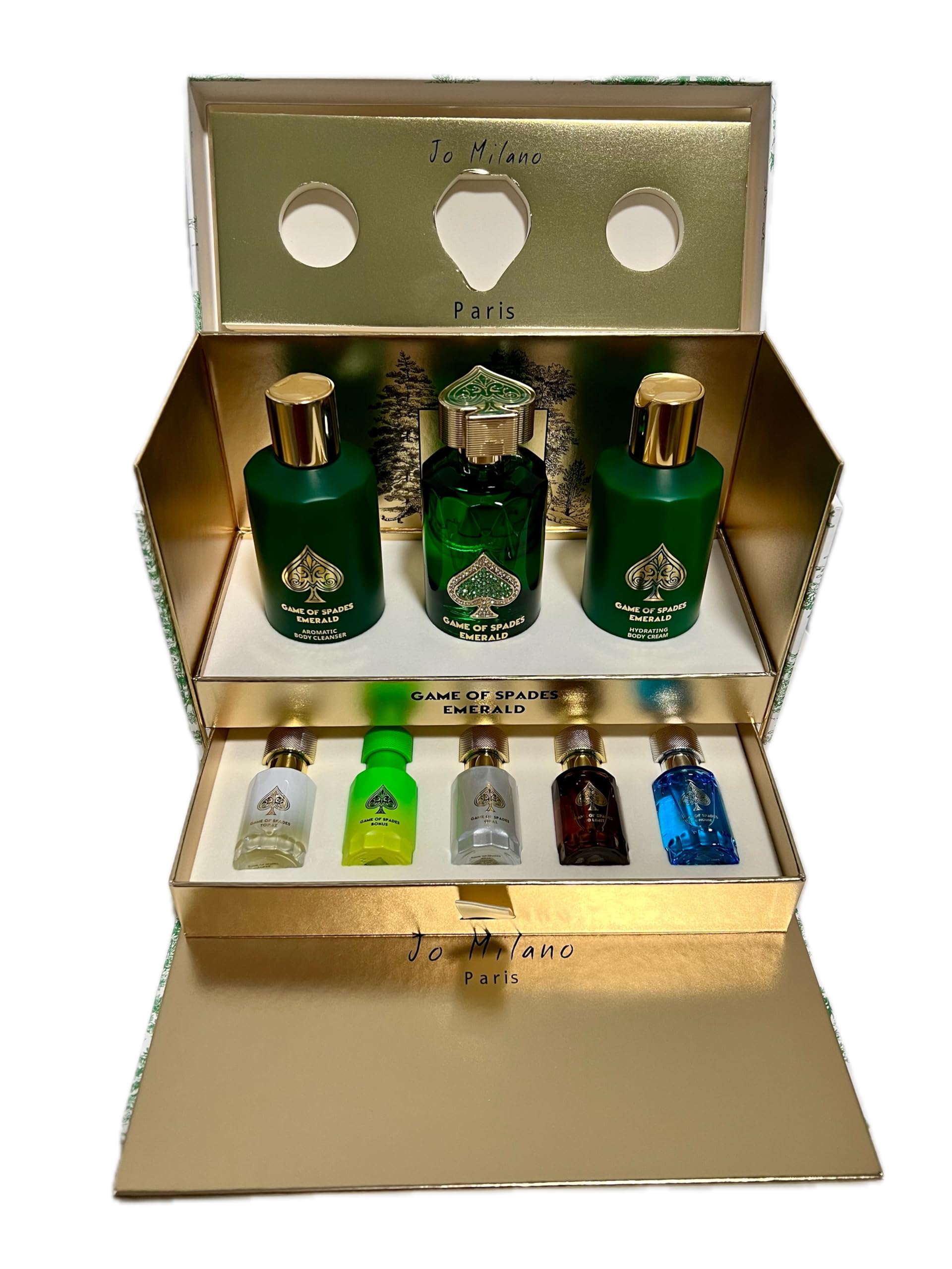 [Set] Jo Milano Game of Spade Emerald 3.0 L+6.8 B/c+6.8 C/hidr+ 5x10ml Usa 6pcs Bybox