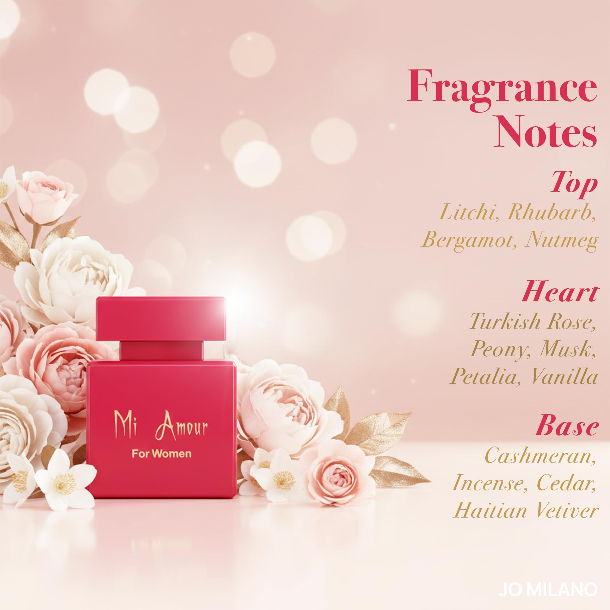 Jo Milano Paris Mi Amour | | Vanilla Rose Floral Fruity Fresh Scent | For Women - Thumbnail 2