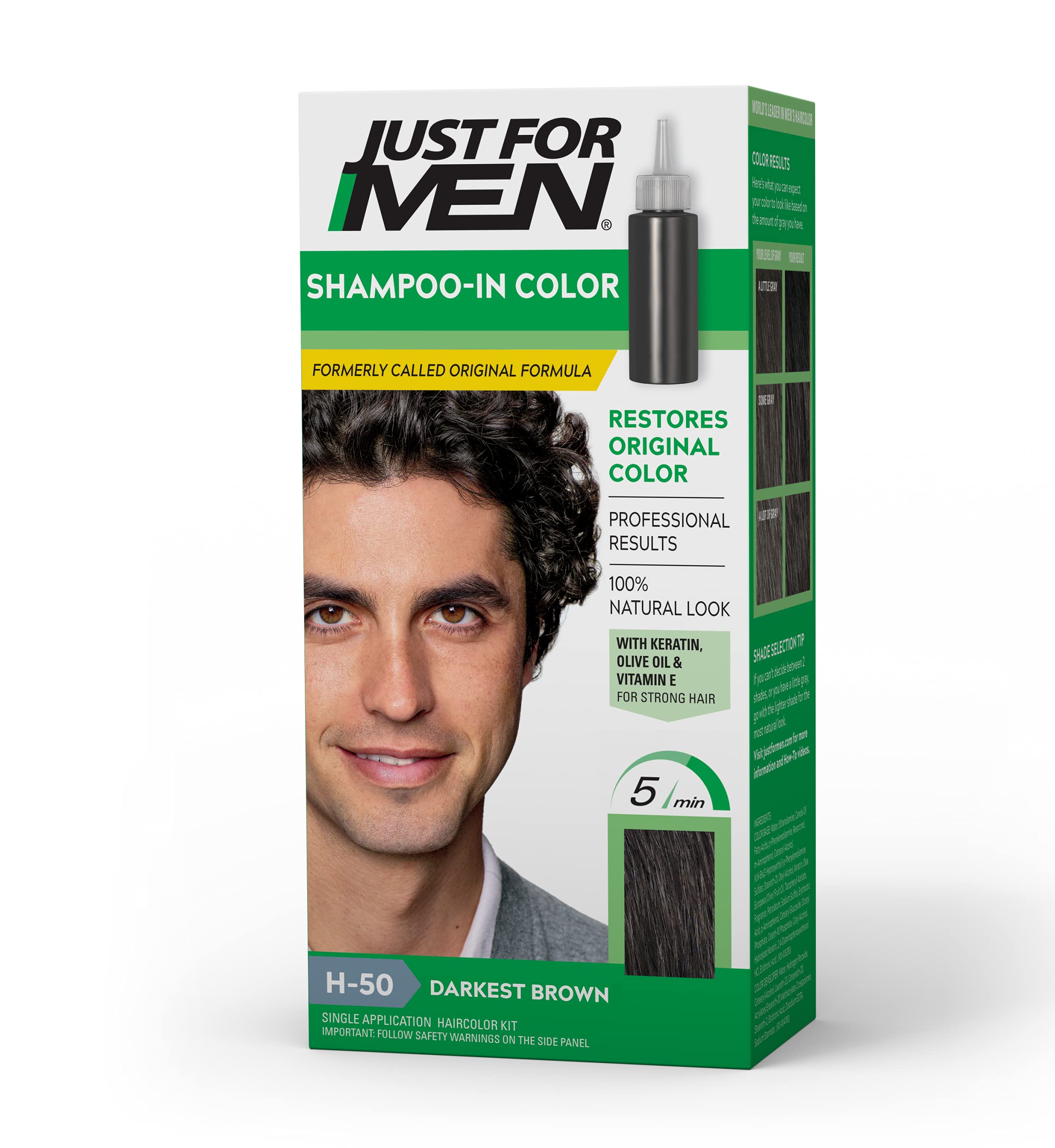 Just Shampoo In Color Hair Color With Keratin and Vitamin E for Stronger Hair