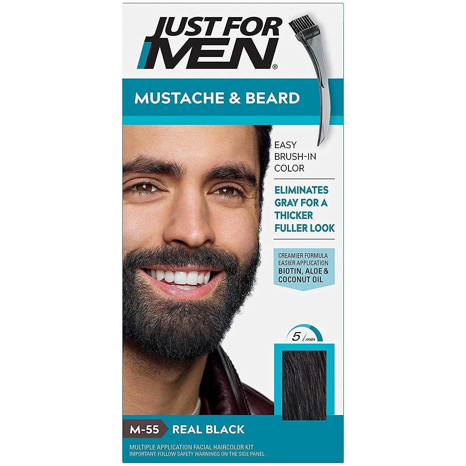 Just Color Gel Mustache Beard M 55 Real Black 1 Each For Men