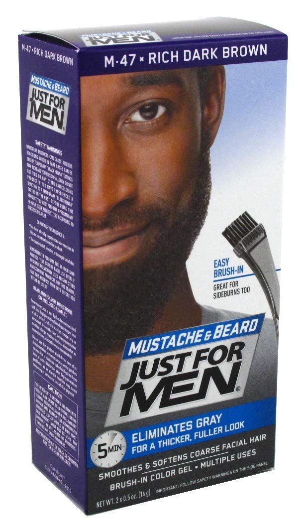 Just Mustache Beard #m 47 Rich Dark Brown For Men - Thumbnail 2