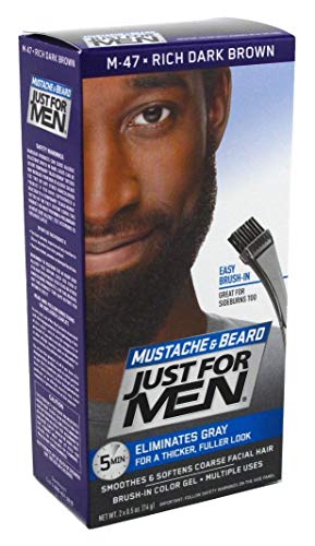 Just Mustache Beard #m 47 Rich Dark Brown For Men - Thumbnail 3