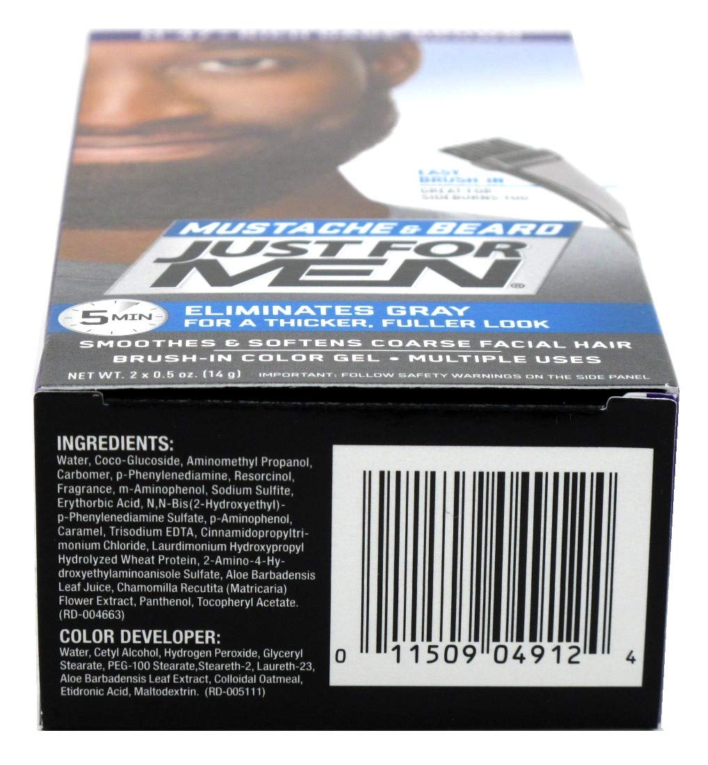 Just Mustache Beard #m 47 Rich Dark Brown For Men