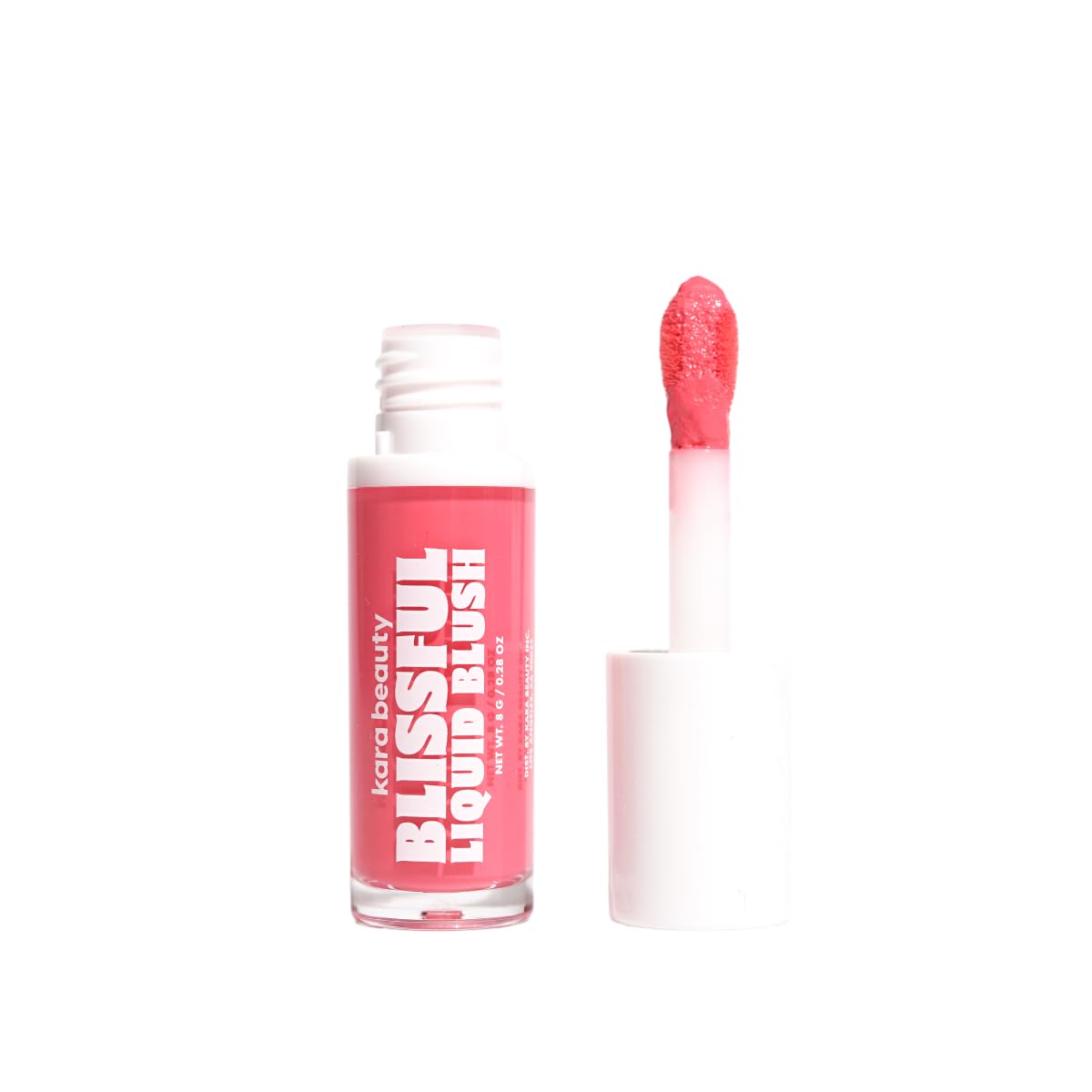 (48-pack) KARA BEAUTY Blissful Liquid Blush Makeup for Cheeks with Dewy Finish, Travel Size Hydrating Skin Tint Infused with Pomegranate & Kakadu Plum Oil Blush Stick for Cheeks, Face Cosmetics (Sweet Side)