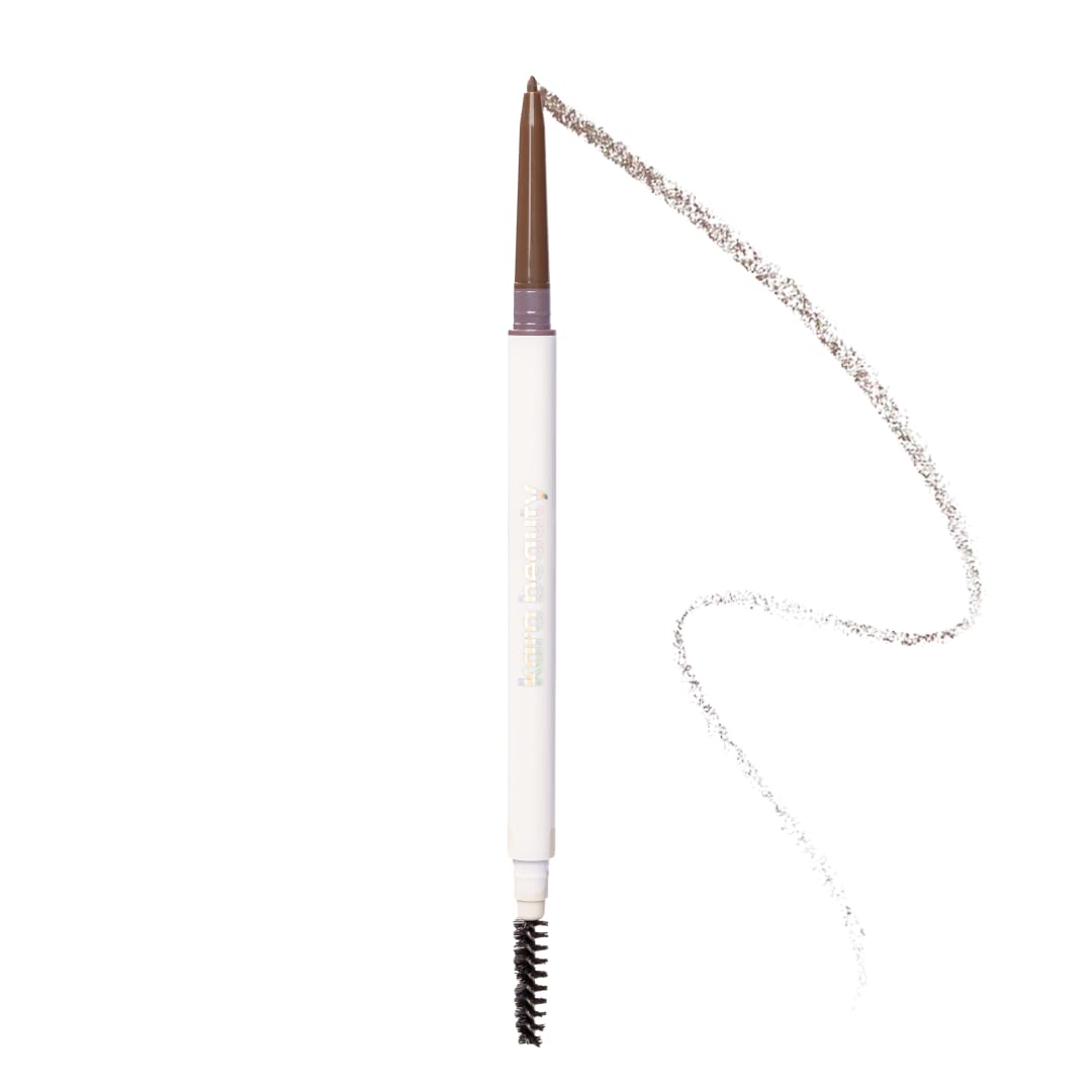 (35-pack) Kara Beauty Essentials Micro Brow Pencil Infused with Castor Oil - Long-Wearing, Retractable Eyebrow Pencil with Fine Tip and Spoolie Brush for Fuller Brows. Perfect Eyebrow Makeup for Women (Taupe)