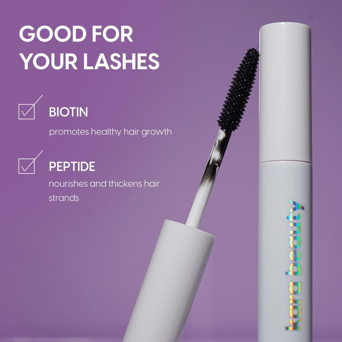 (18-pack) Pixel Peptide Mascara by KARA BEAUTY, Lengthening and Volumizing Black Mascara for Natural Lashes with Precision Wand for Bottom Eyelashes Natural Look, Smudge-Proof Makeup Essential for All-Day Wear - Thumbnail 3