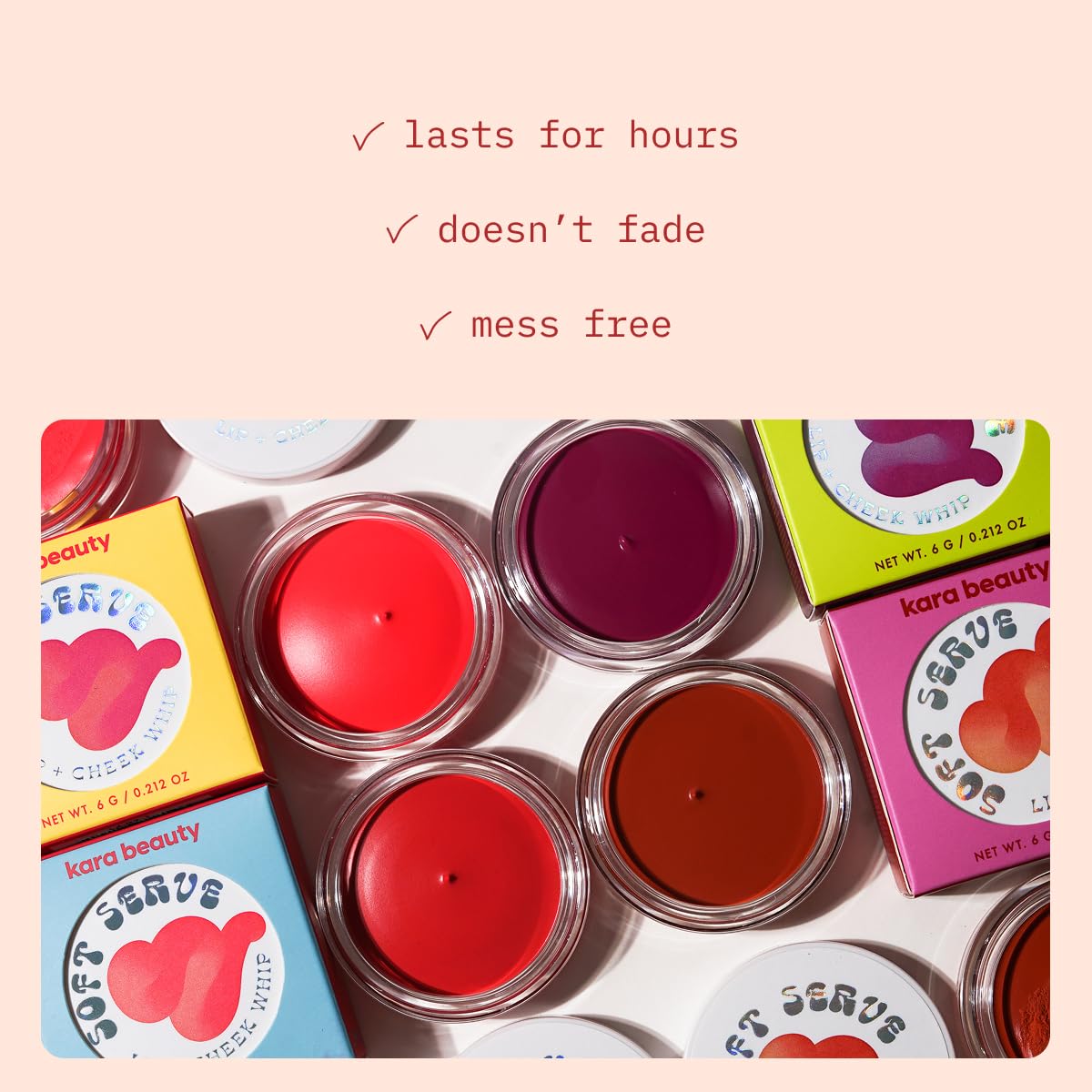 (6-pack) Kara Beauty Soft Serve - Lip + Cheek Whip Berry Souffle - Thumbnail 3