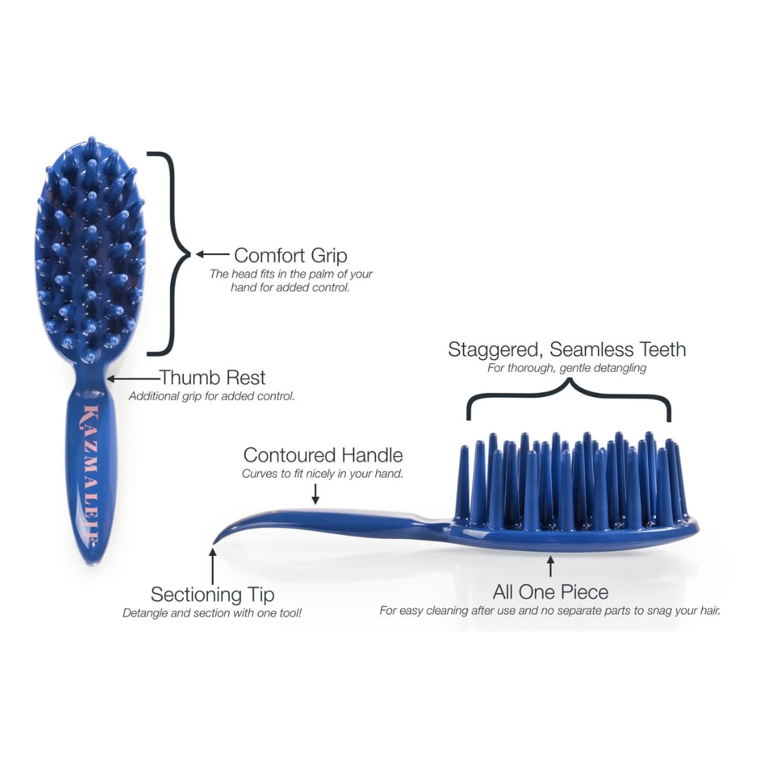 Kazmaleje Paddle Comb for Detangling Curly Coily Kinky Hair | Reduces Breakage - Thumbnail 2