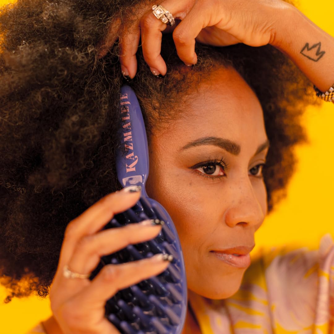 Kazmaleje Paddle Comb for Detangling Curly Coily Kinky Hair | Reduces Breakage - Thumbnail 3