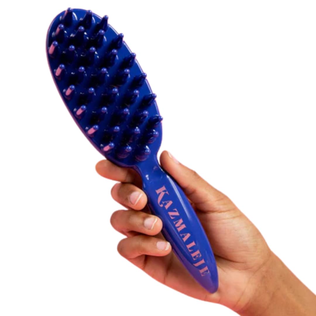 Kazmaleje Paddle Comb for Detangling Curly Coily Kinky Hair | Reduces Breakage