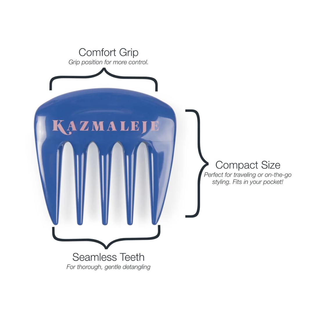 Kazmaleje Detangling Styling Pick for Curly Kinky Coily Hair | Reduces Frizz - Thumbnail 2