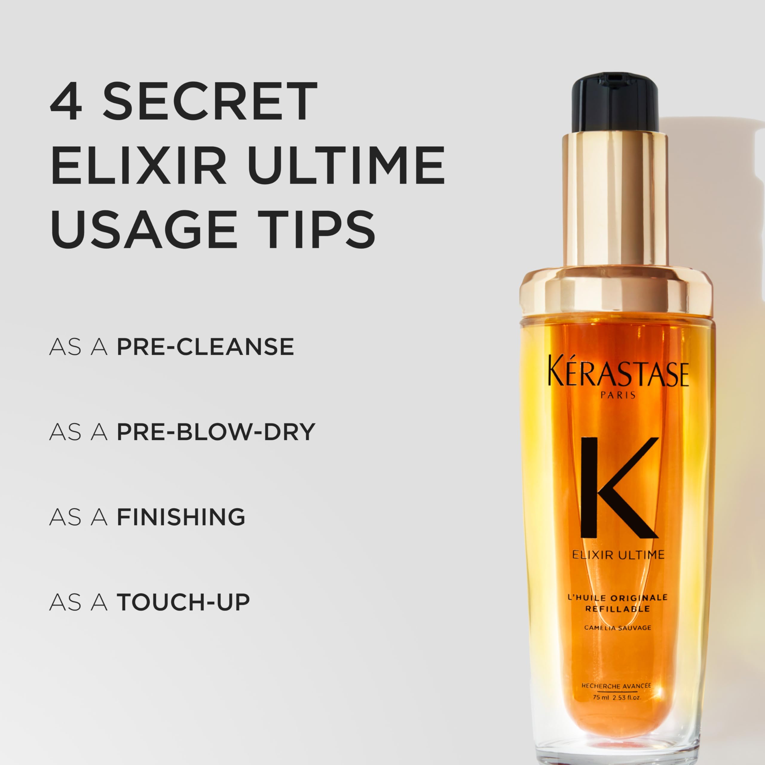 [Beauty] Kerastase Elixir Ultime Refillable Hair Oil Hydrates Smoothes Frizz Adds Shine - Thumbnail 3