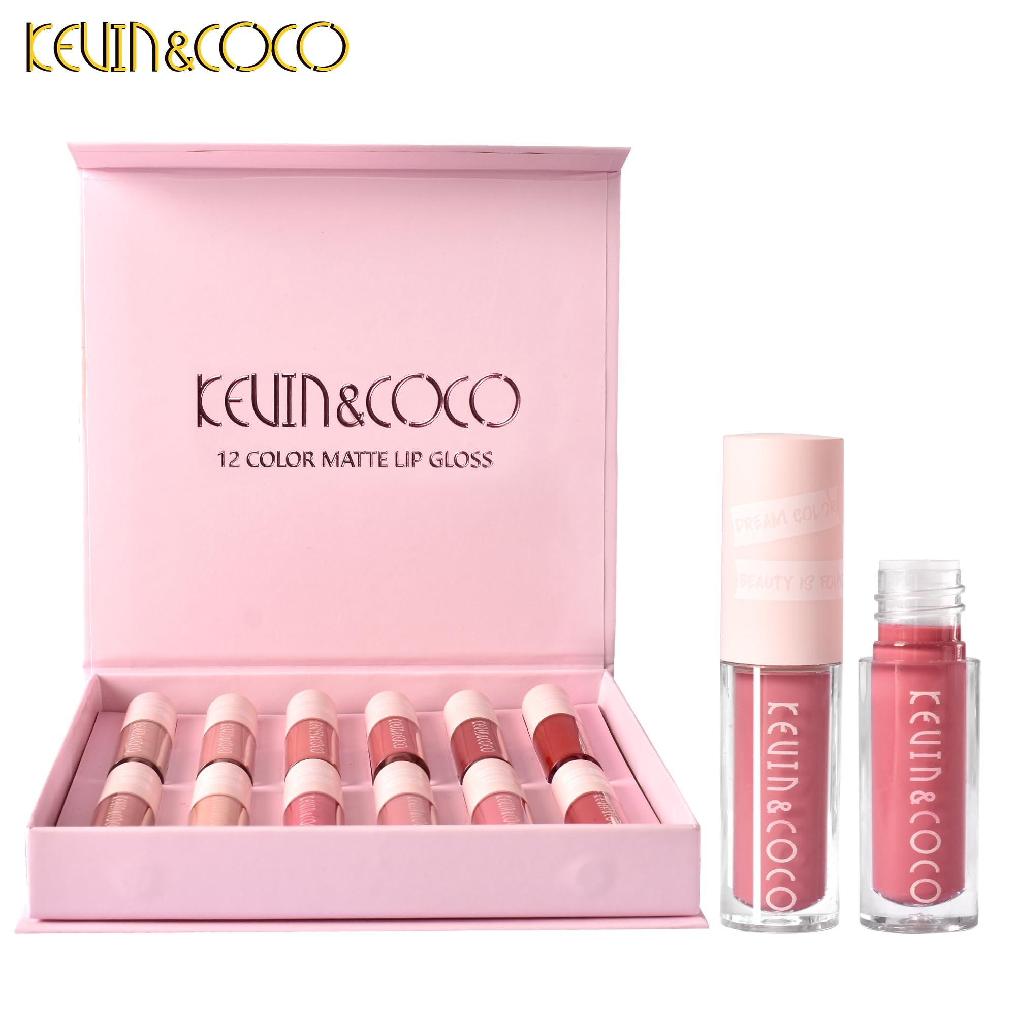 (12-pack) Kevin&Coco 12-Piece Pink Lip Gloss Set - Thumbnail 2