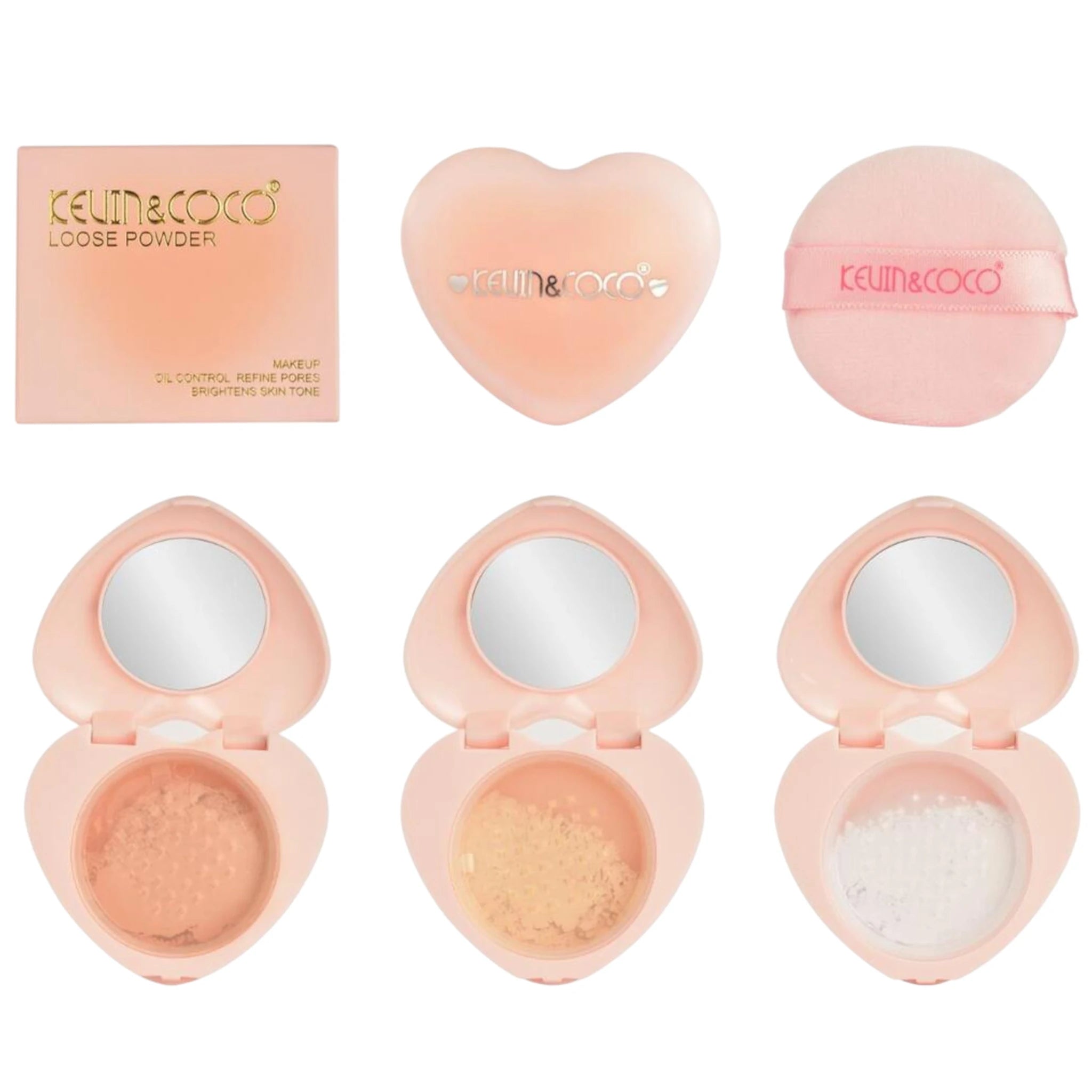 (12-pack) Kevin & Coco 3 Colors Loose Powder - Thumbnail 2