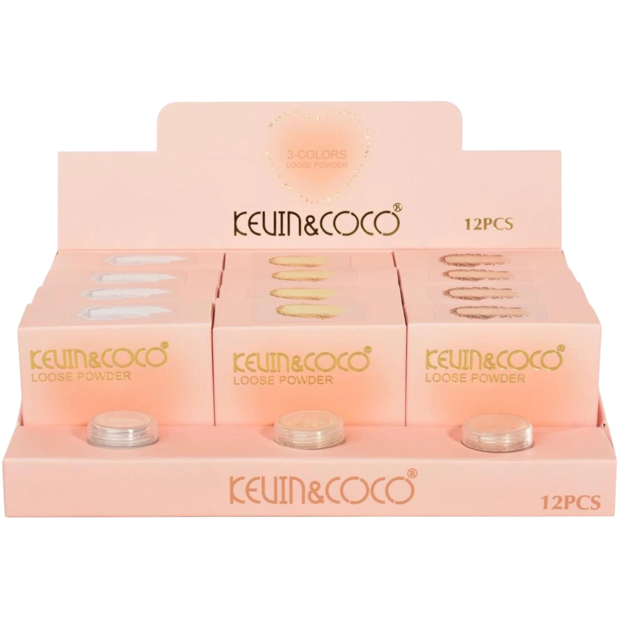 (12-pack) Kevin & Coco 3 Colors Loose Powder
