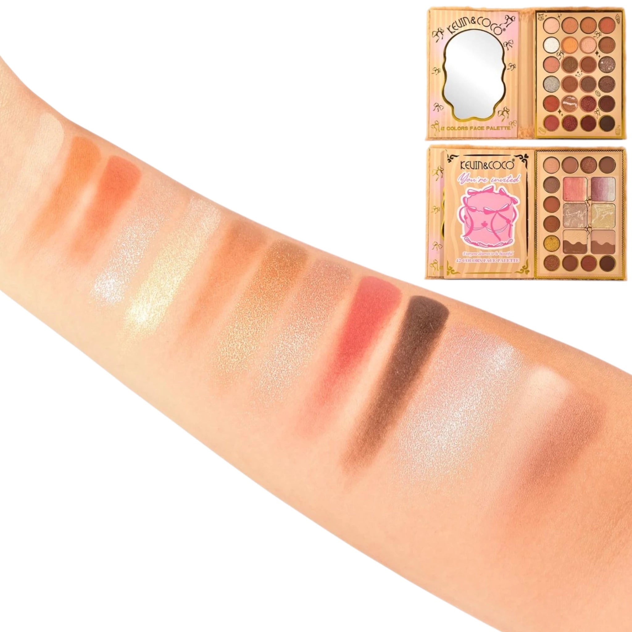 (6-pack) Kevin & Coco 42 Colors Face Palette Brown Fuzzy - Thumbnail 3