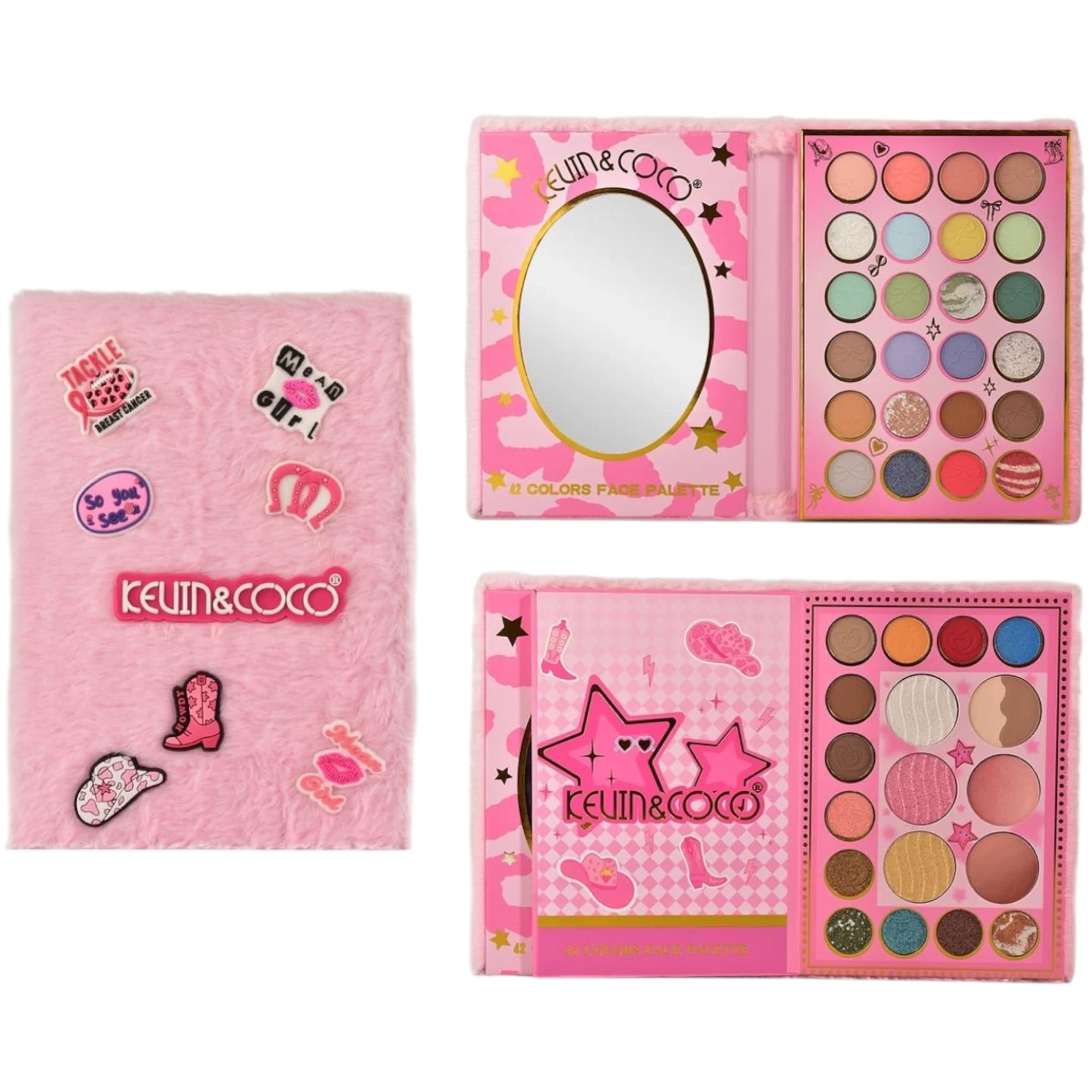 (6-pack) Kevin & Coco 42 Colors Face Palette Pink Fuzzy - Thumbnail 2