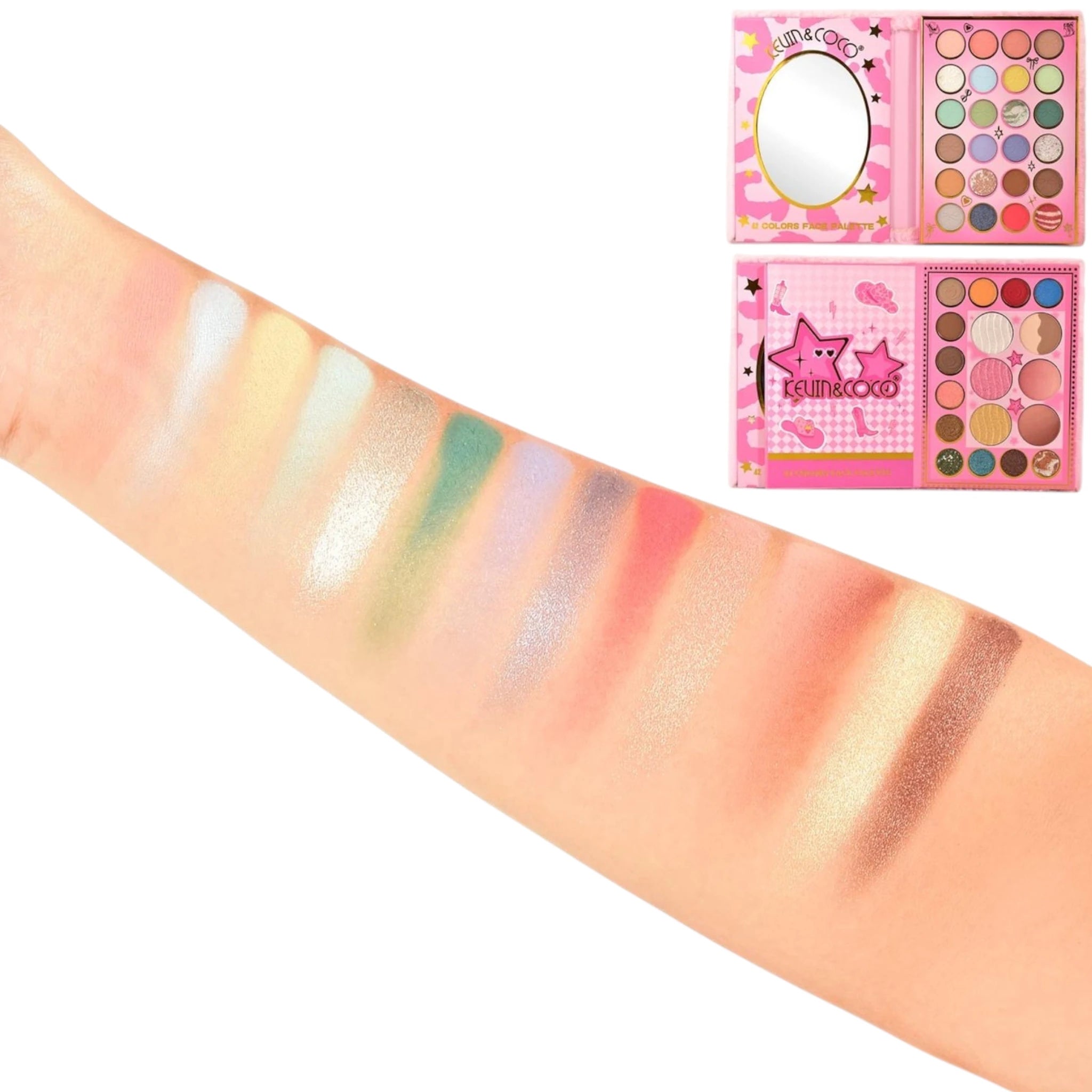 (6-pack) Kevin & Coco 42 Colors Face Palette Pink Fuzzy - Thumbnail 3
