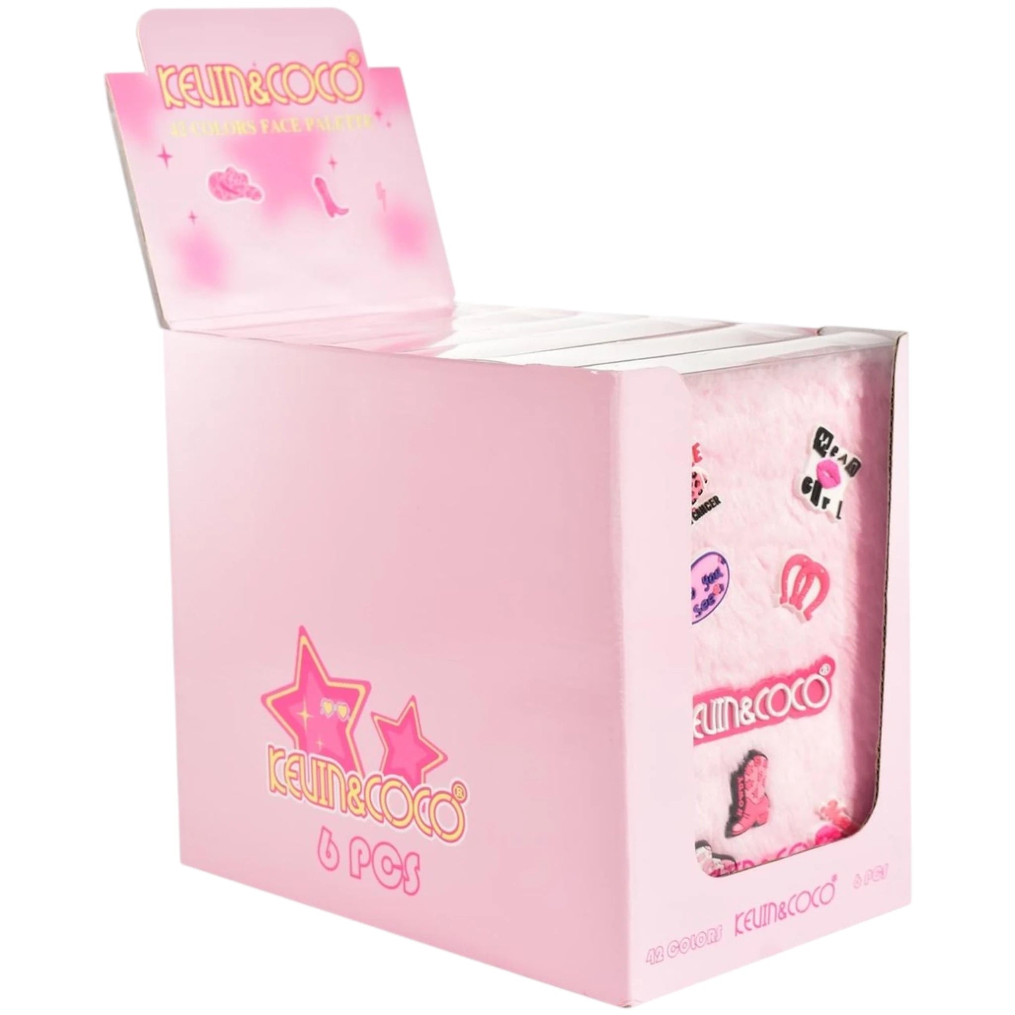 (6-pack) Kevin & Coco 42 Colors Face Palette Pink Fuzzy
