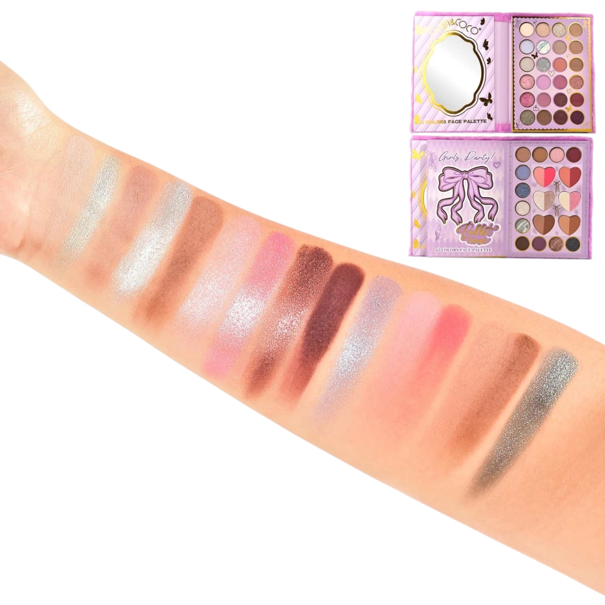 (6-pack) Kevin & Coco 42 Colors Face Palette Purple Fuzzy - Thumbnail 3