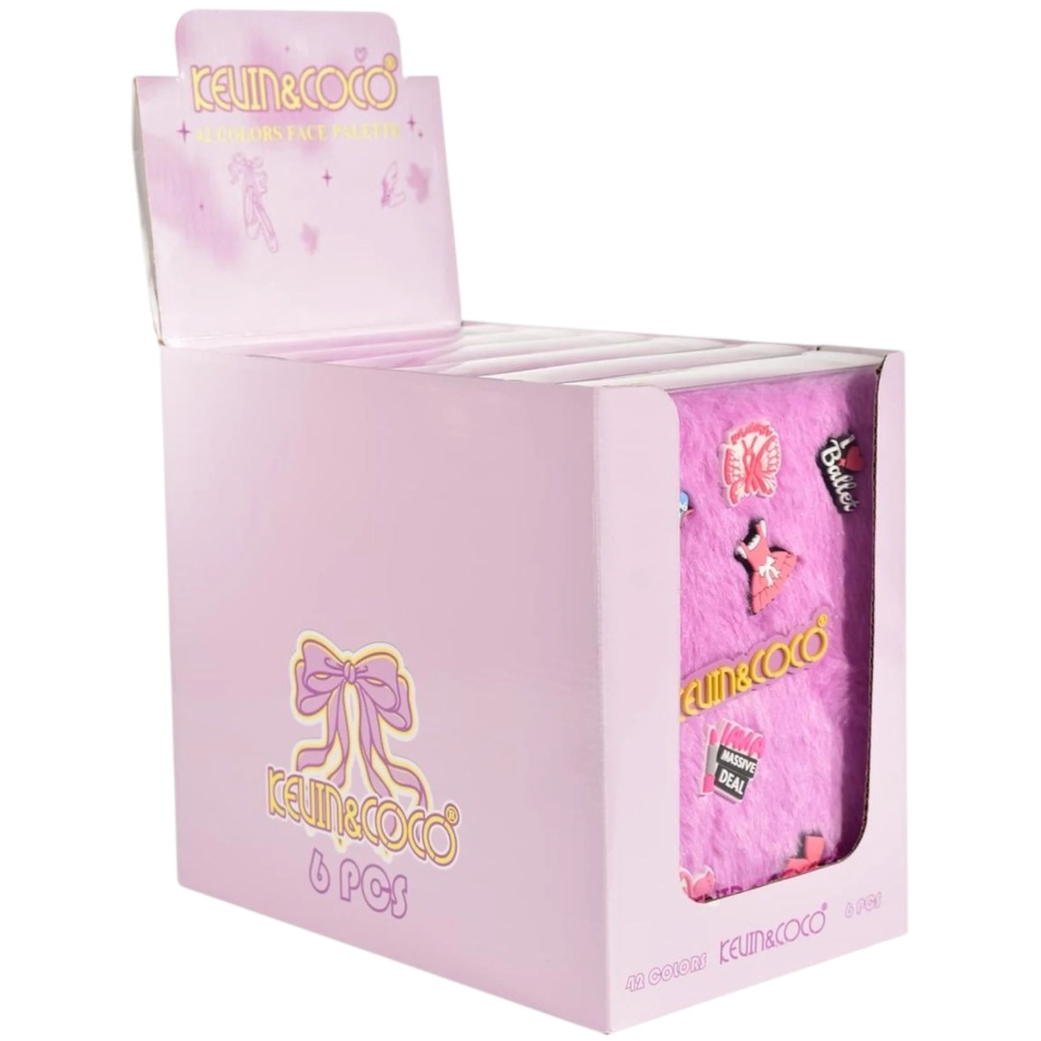 (6-pack) Kevin & Coco 42 Colors Face Palette Purple Fuzzy