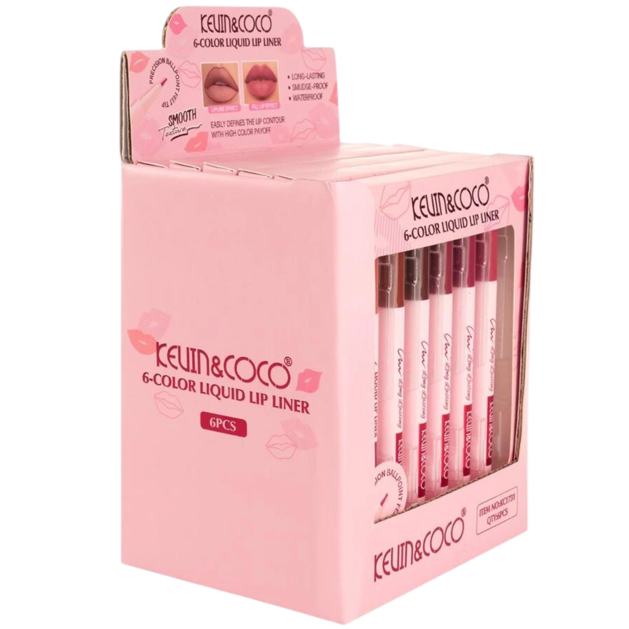 (6-pack) Kevin & Coco 6 Color Liquid Lip Liner (Set) - Thumbnail 3