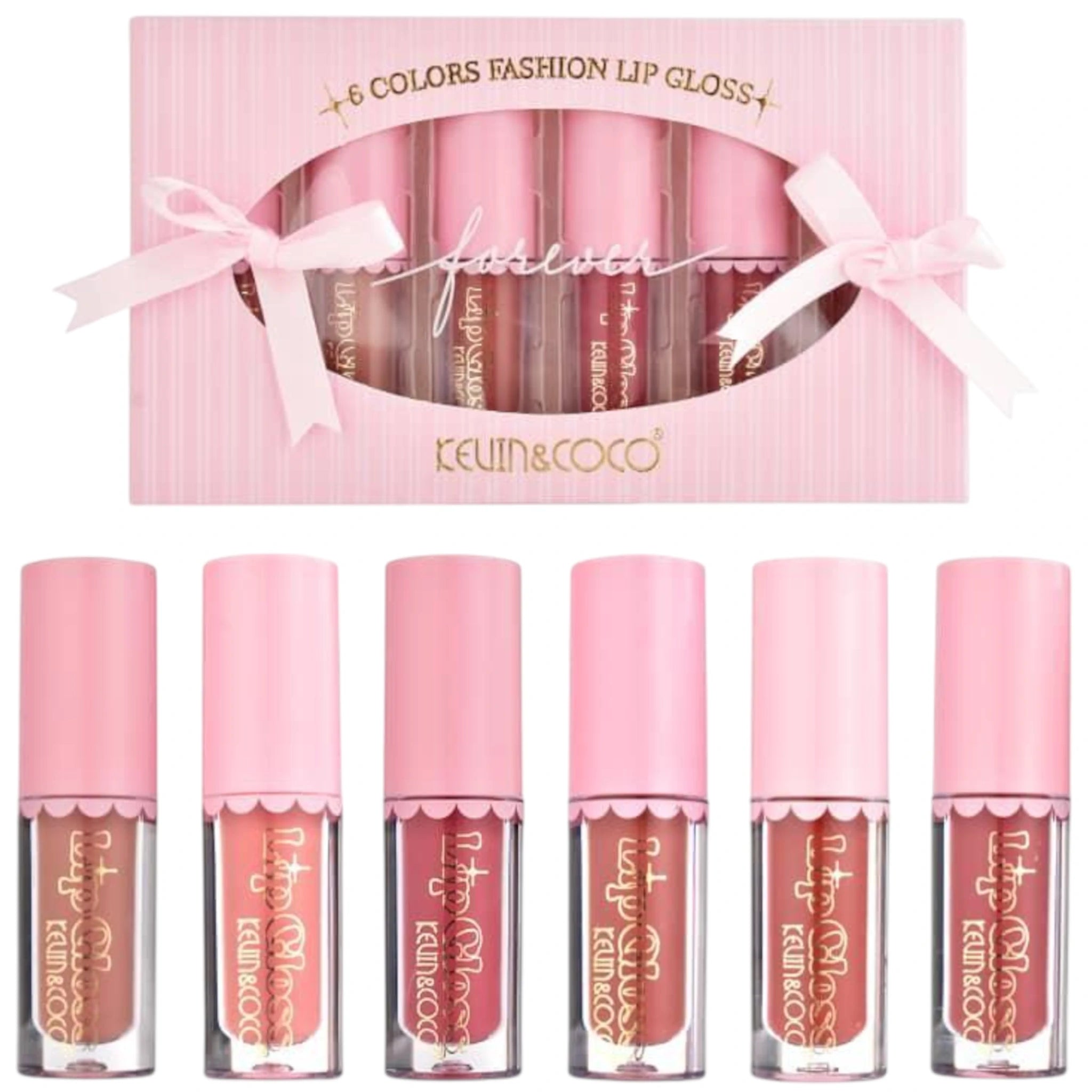 (6-pack) Kevin & Coco 6 Colors Fashion Lip Gloss (Set)