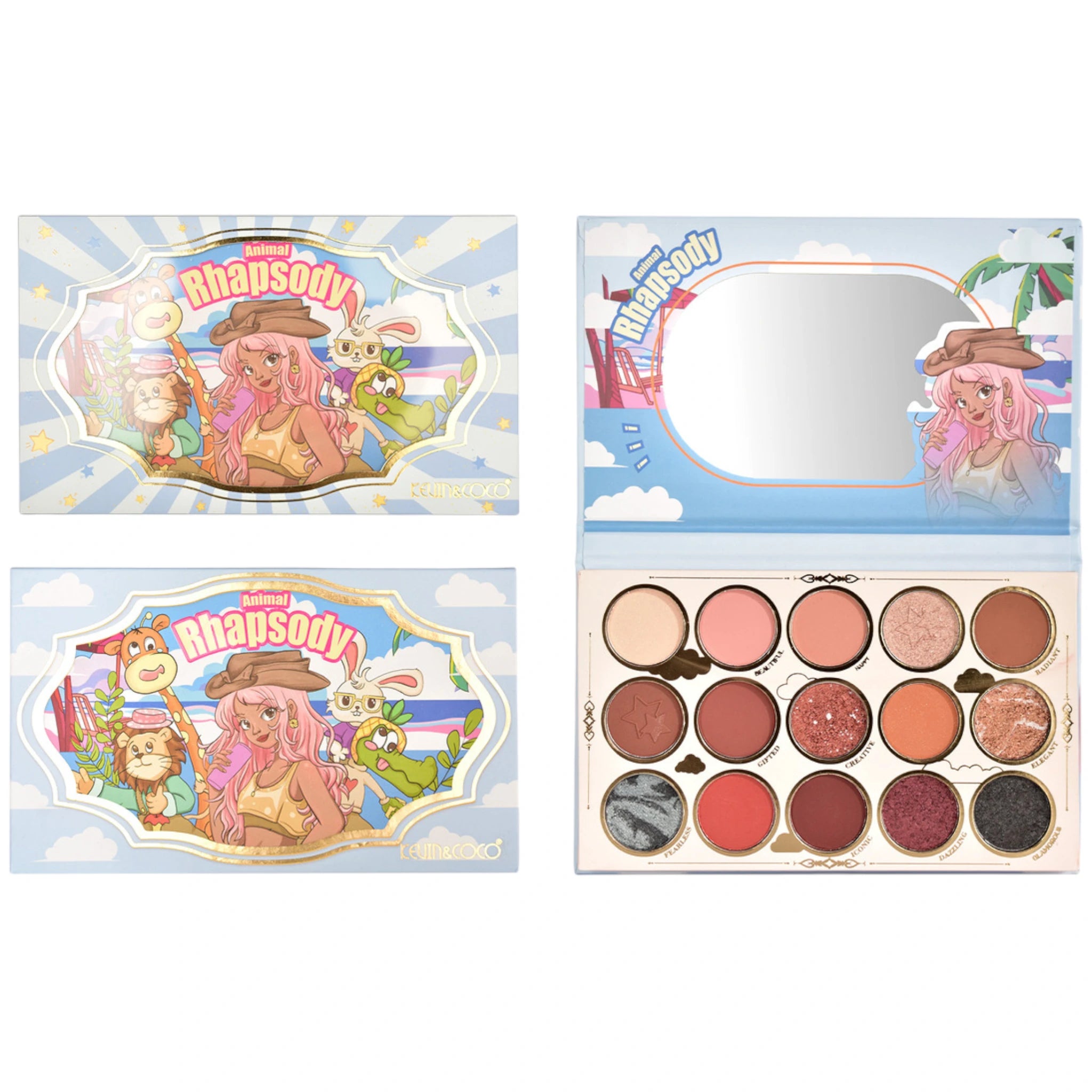 (12-pack) Kevin & Coco Animal Rhapsody Eyeshadow Palette - Thumbnail 2