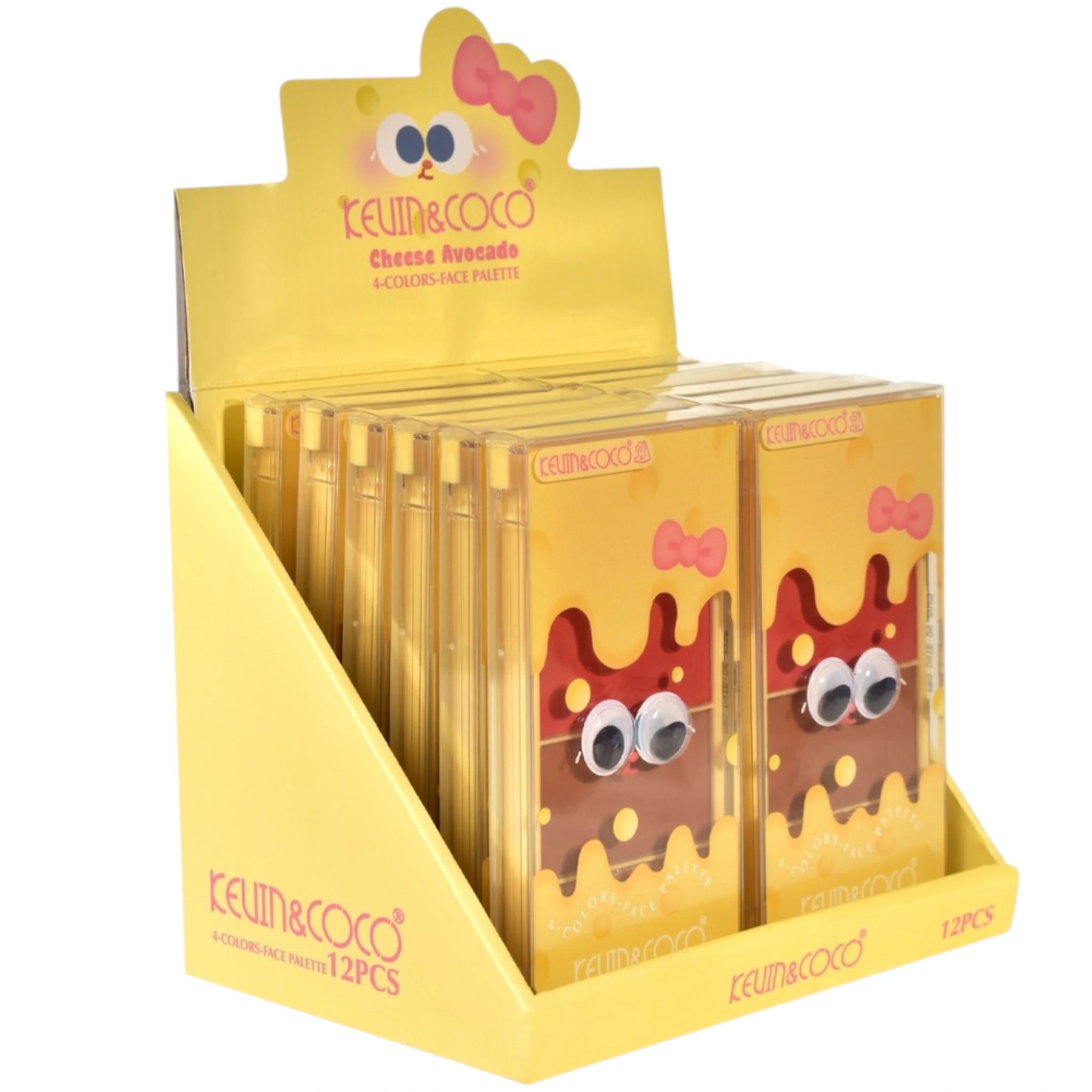 (12-pack) Kevin & Coco Cheese Avocado 4 Colors Face Palette