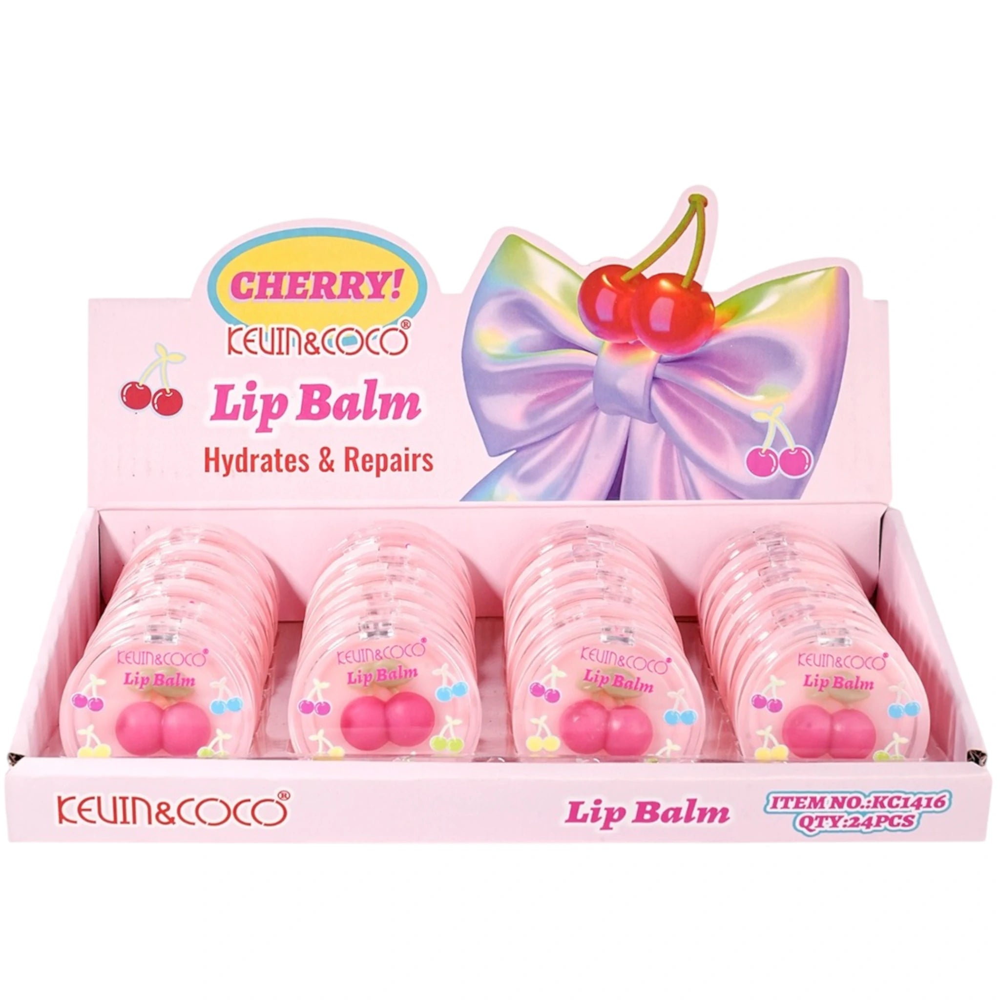 (24-pack) Kevin & Coco Cherry Lip Balm - Image 1