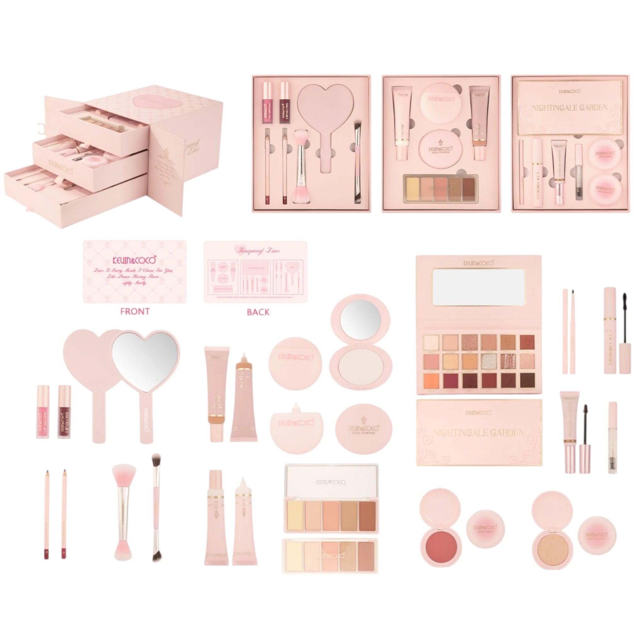 (1) Kevin & Coco Cosmetic Set Pink Box
