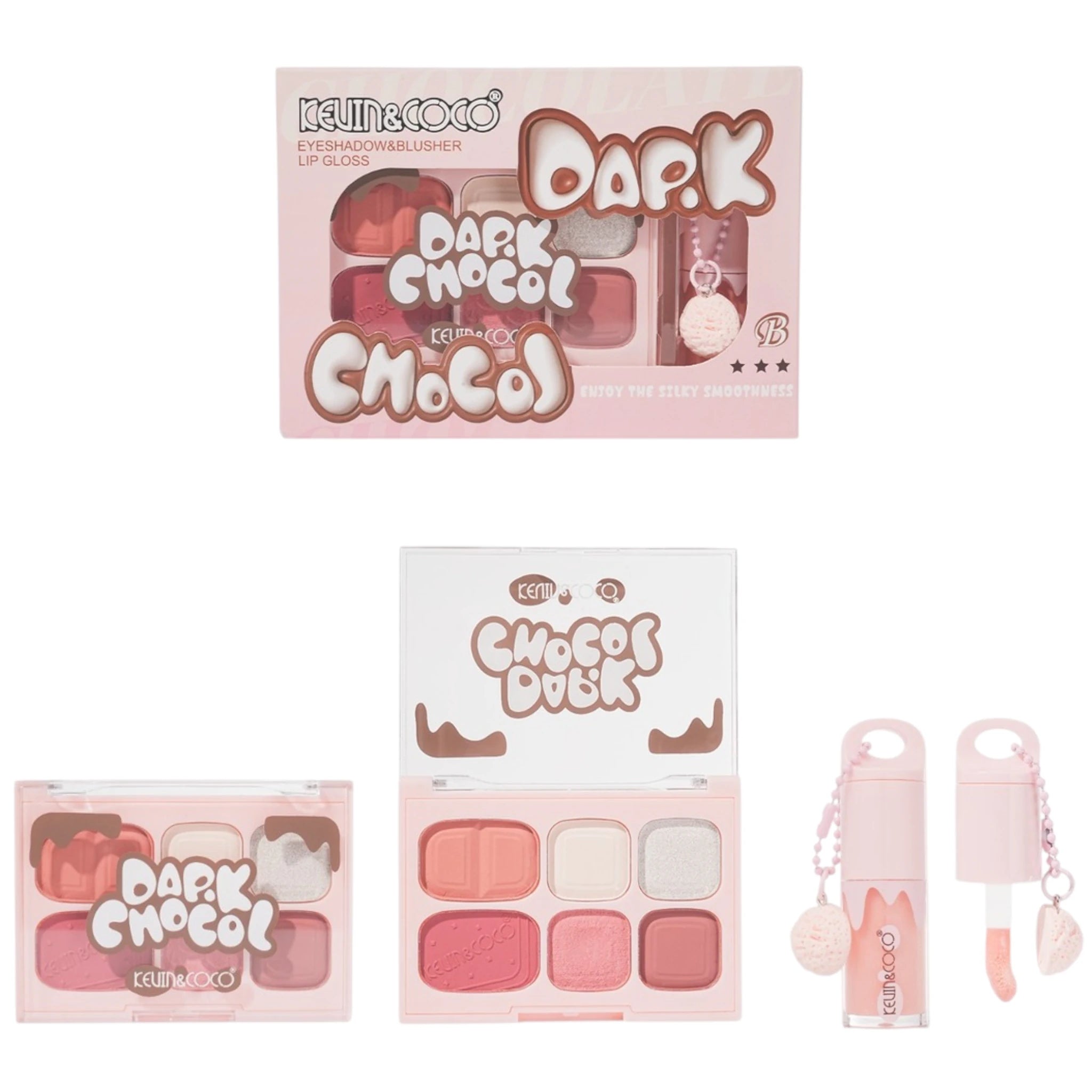 (6-pack) Kevin & Coco Dark Chocol Palette & Gloss (Set) - Thumbnail 2