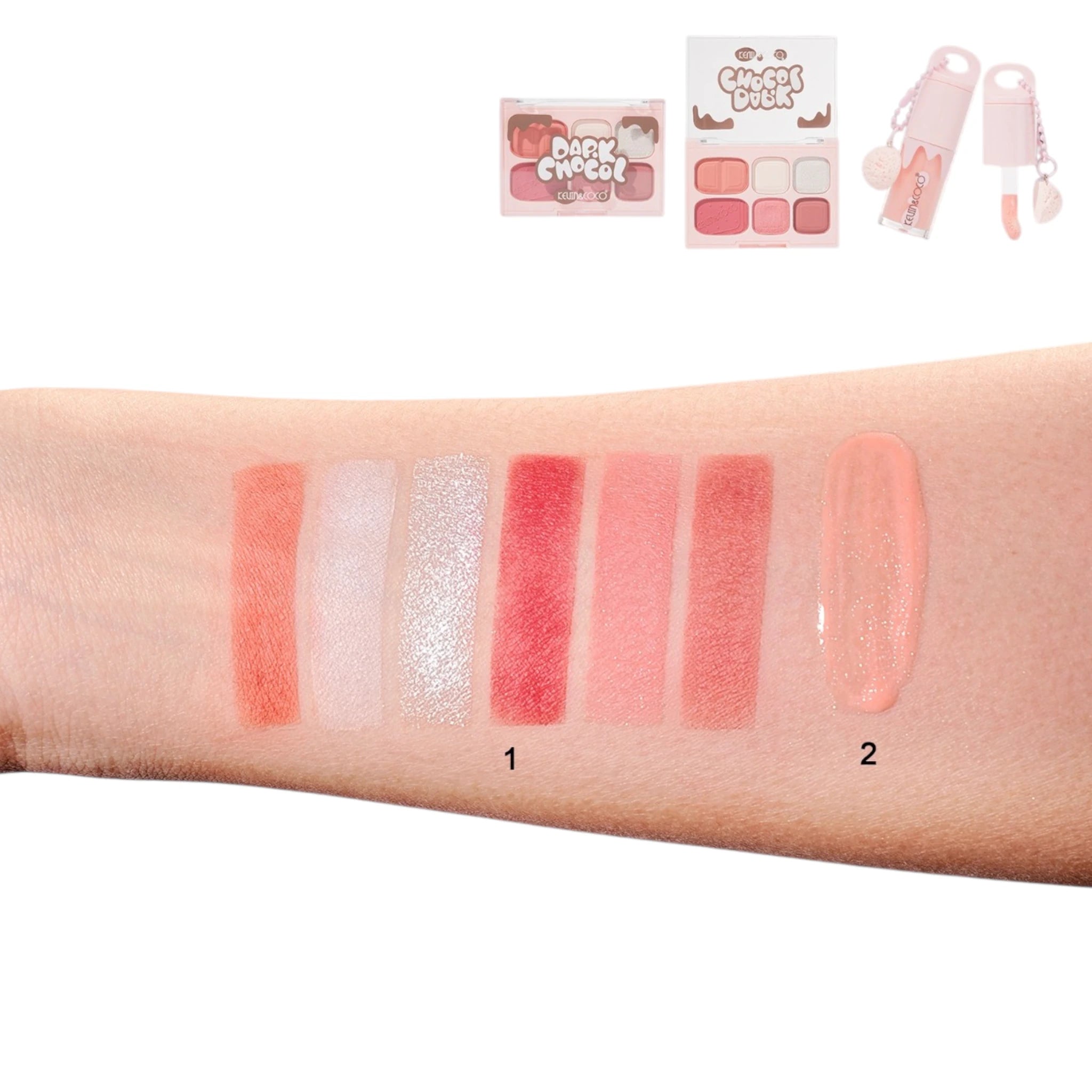 (6-pack) Kevin & Coco Dark Chocol Palette & Gloss (Set) - Thumbnail 3