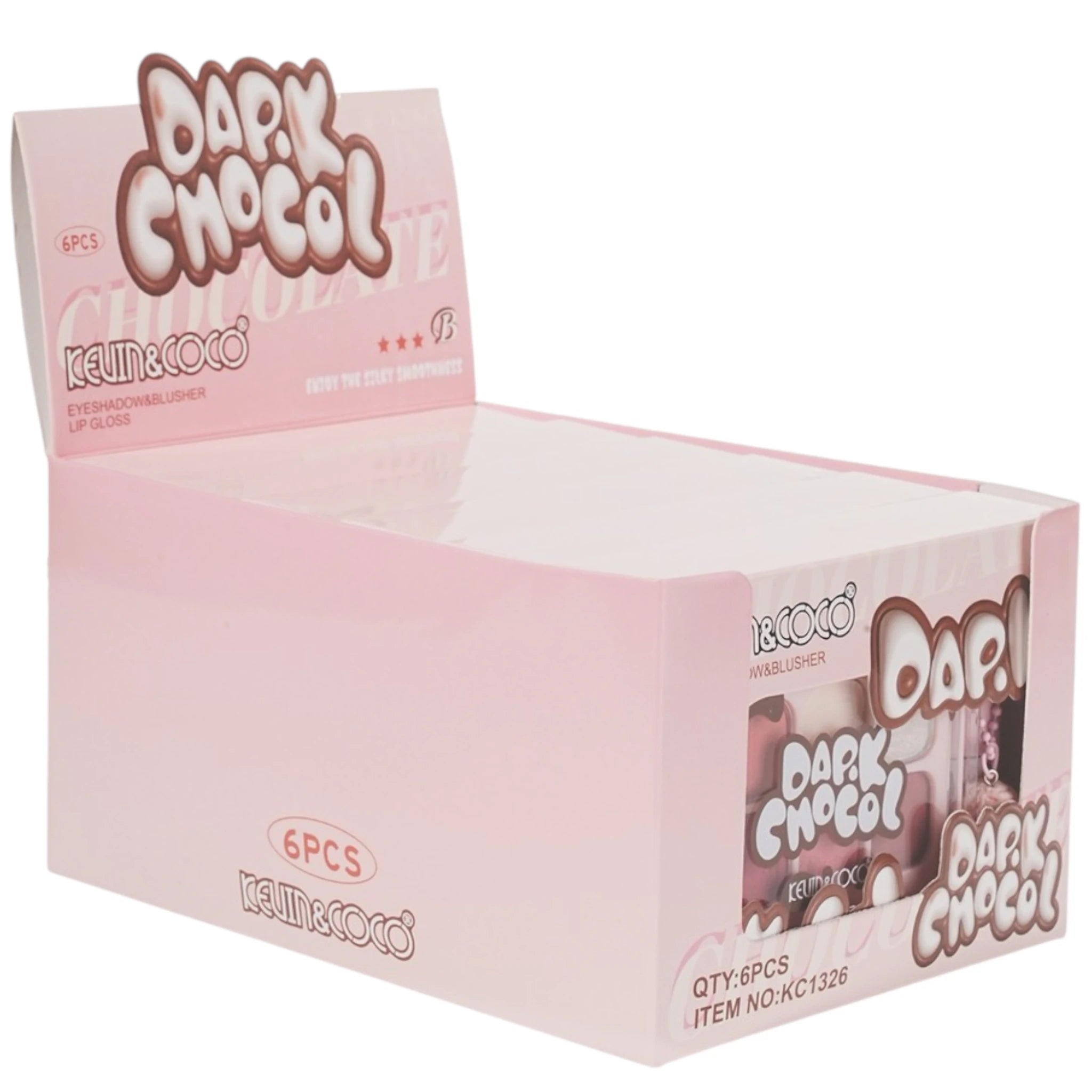 (6-pack) Kevin & Coco Dark Chocol Palette & Gloss (Set)