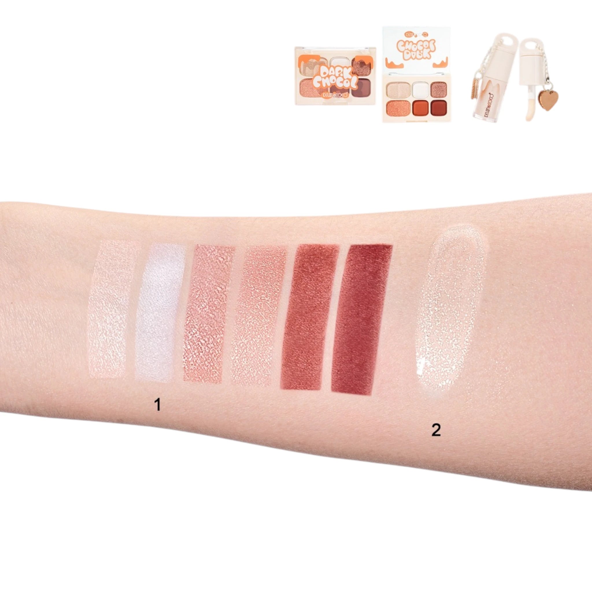 (6-pack) Kevin & Coco Dark Chocol Palette & Lip Gloss (Set) - Thumbnail 3