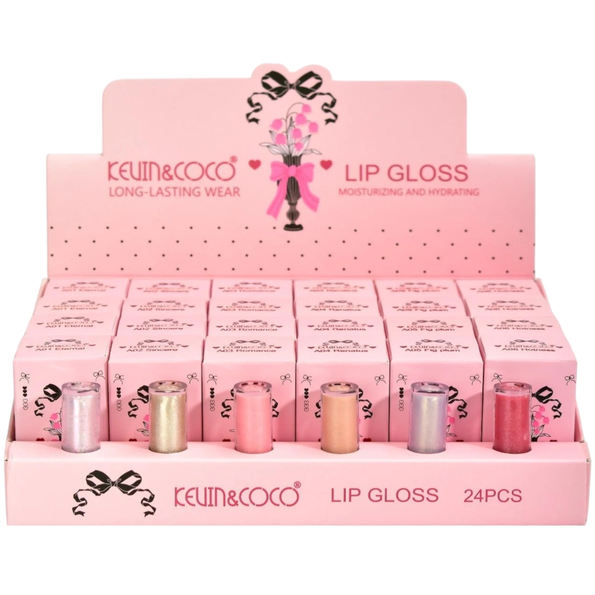 (24-pack) Kevin & Coco Flower Vase Lip Gloss
