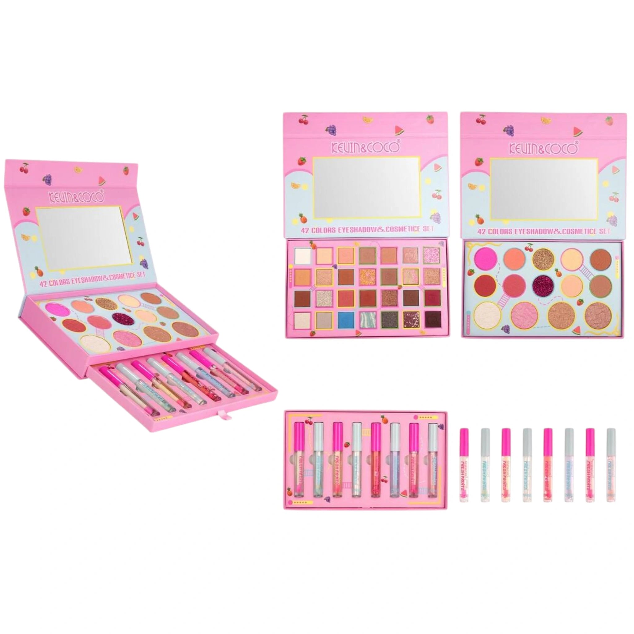 (6-pack) Kevin & Coco Fresh Fruits 42 Colors Eyeshadow & Cosmetice (Set)