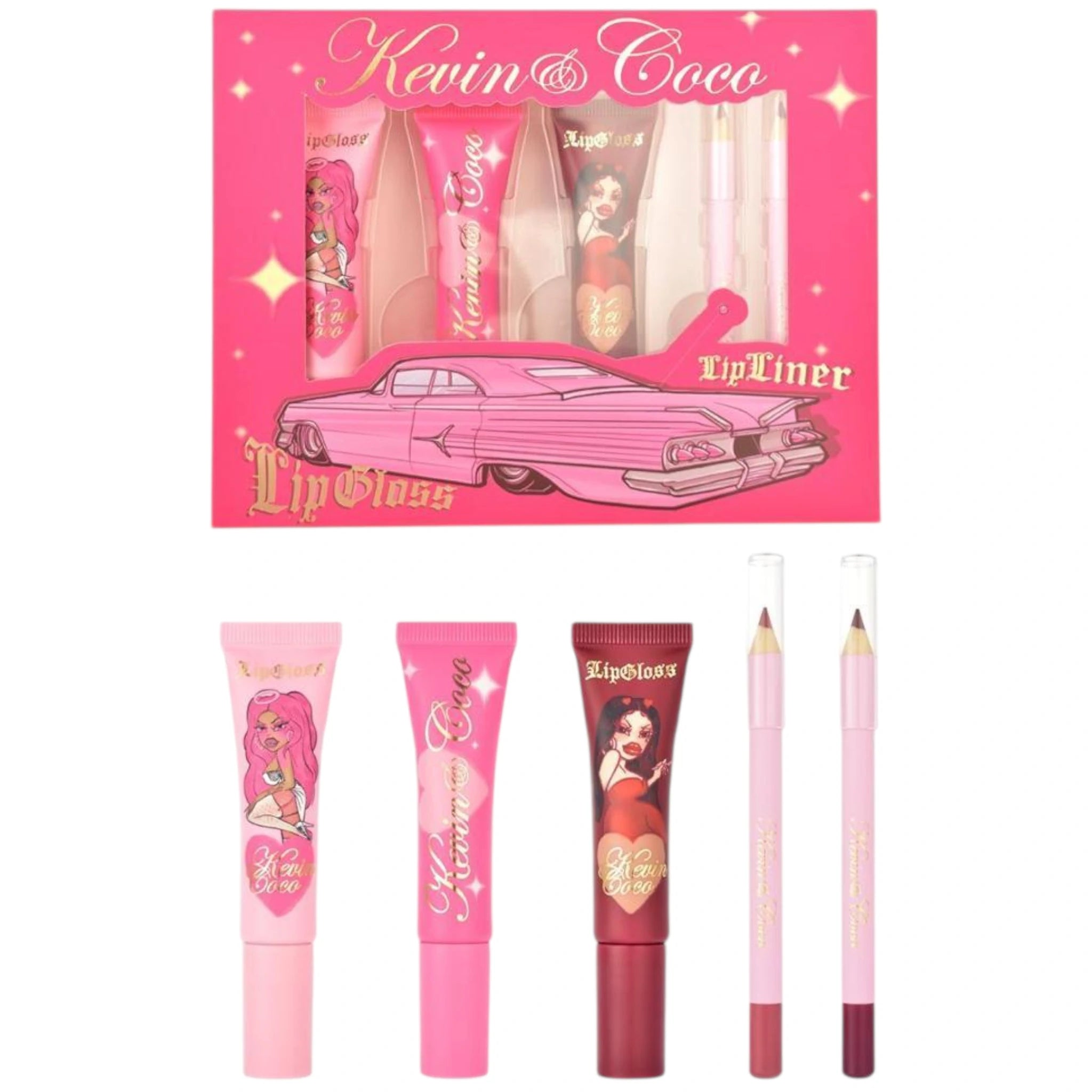 (6-pack) Kevin & Coco Lip Goss & Lip Liner (Set) - Thumbnail 2