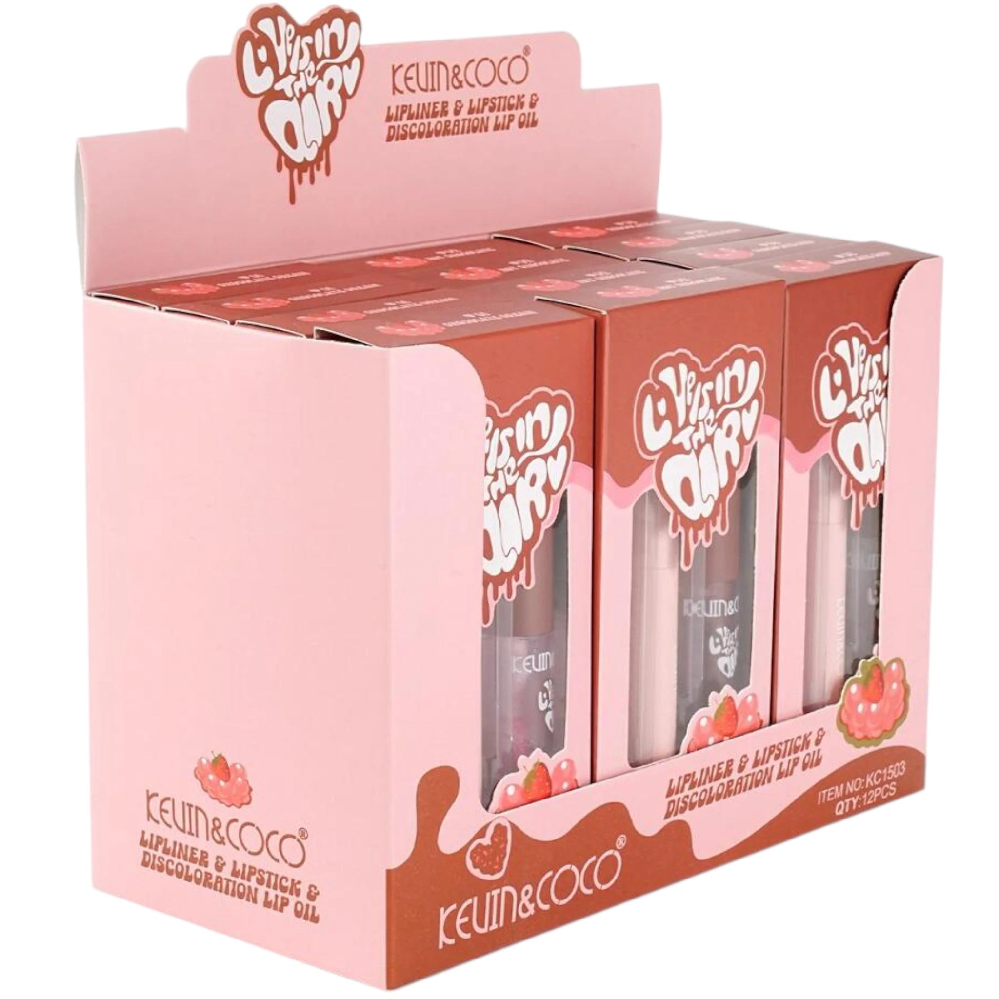 (12-pack) Kevin & Coco Lipliner & Lipstick & Discoloration Lip Oil (Set)