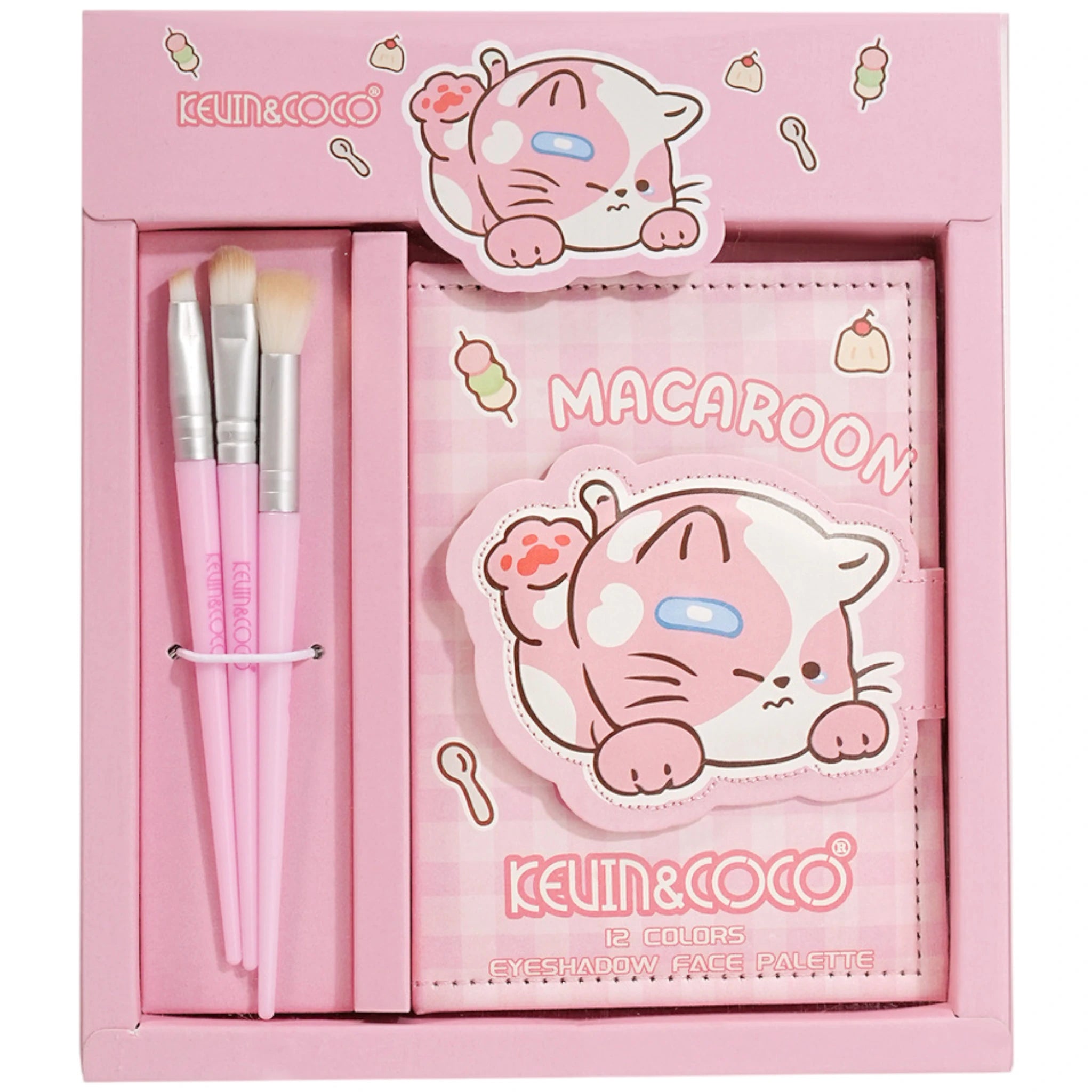 (6-pack) Kevin & Coco Macaroon Eyeshadow Palette With Brushes - Thumbnail 2